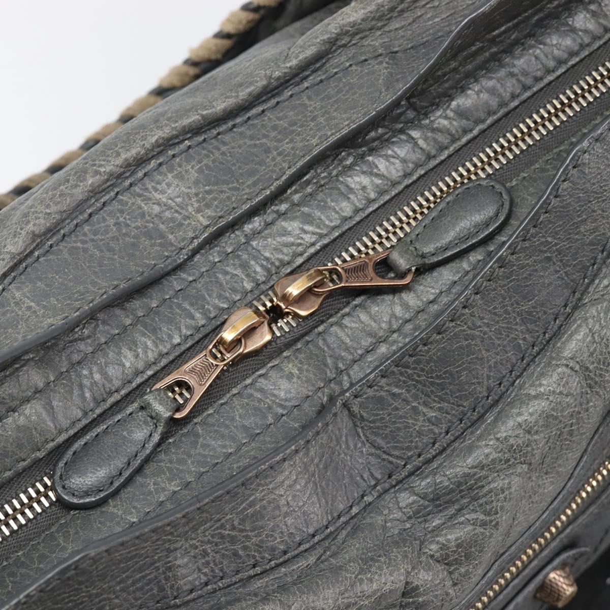 BALENCIAGA The City Hand Bag Leather 2way Gray Gold 281770 Auth yk20775M