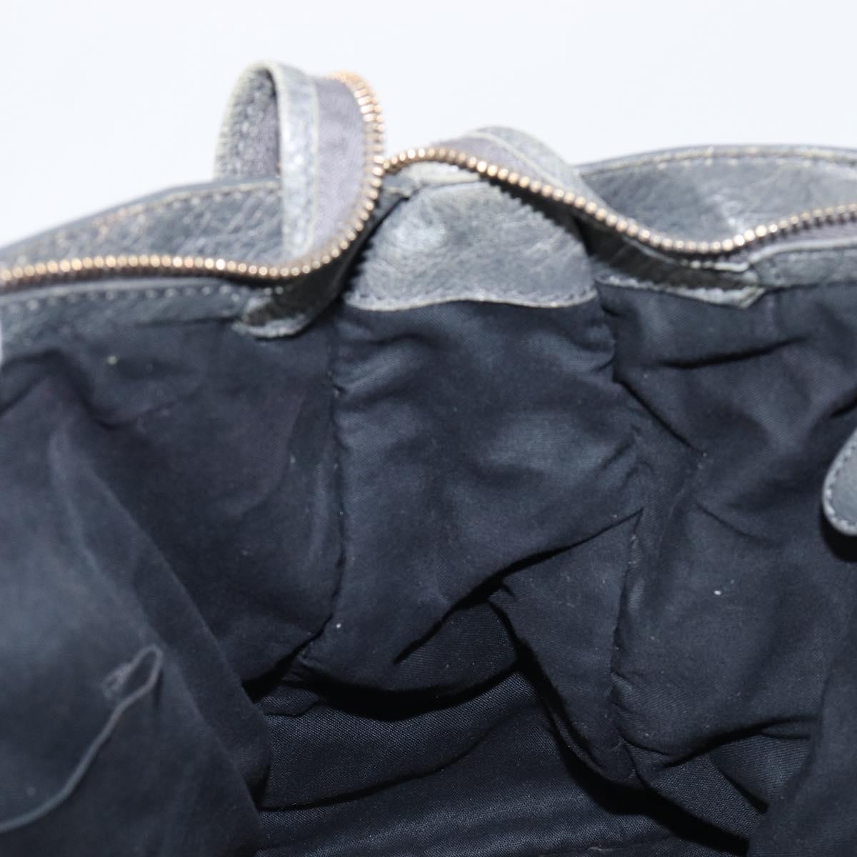 BALENCIAGA The City Hand Bag Leather 2way Gray Gold 281770 Auth yk20775M