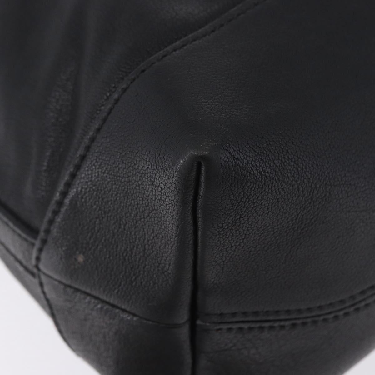Miu Miu Shoulder Bag Leather Black Gold Auth yk20777M