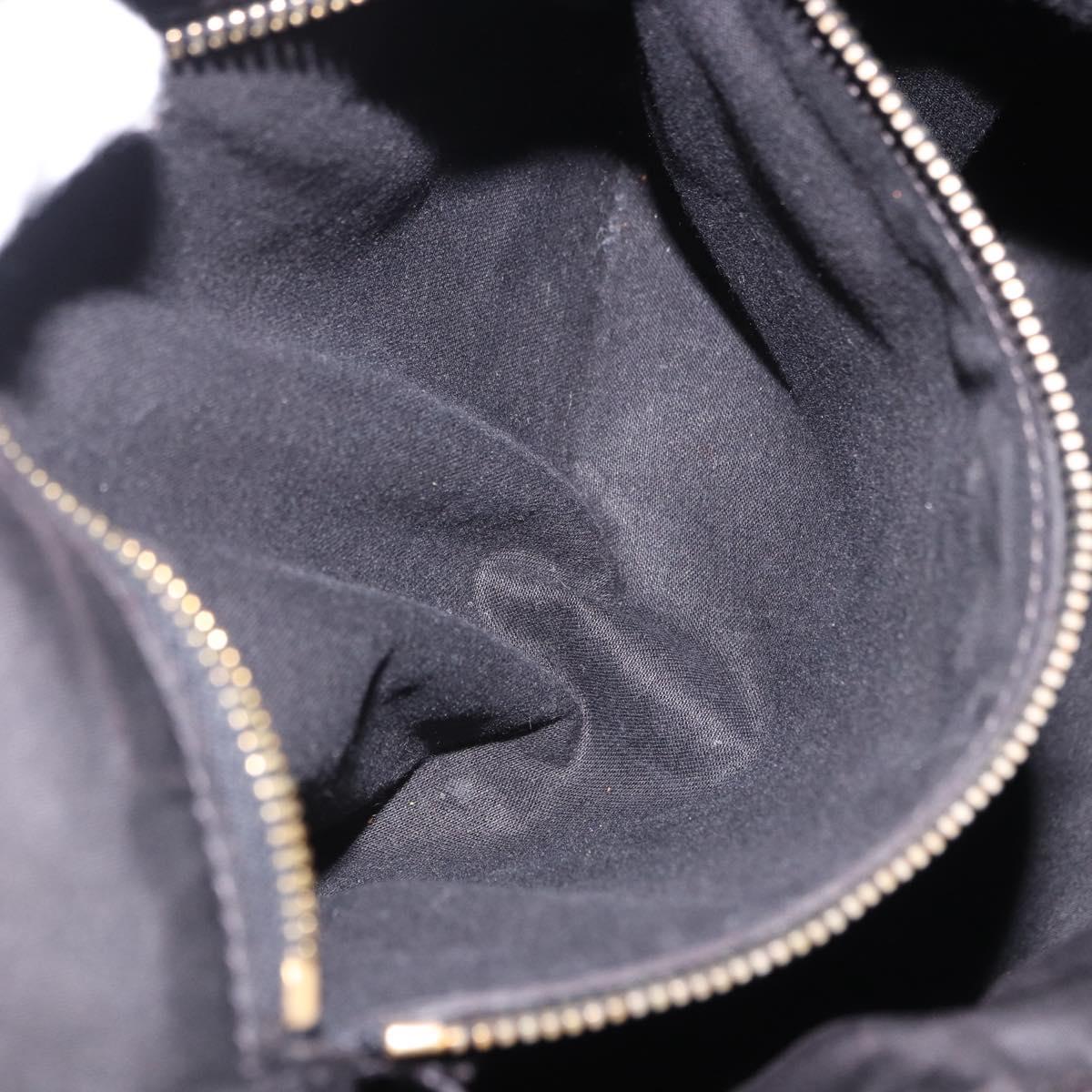 Miu Miu Shoulder Bag Leather Black Gold Auth yk20777M