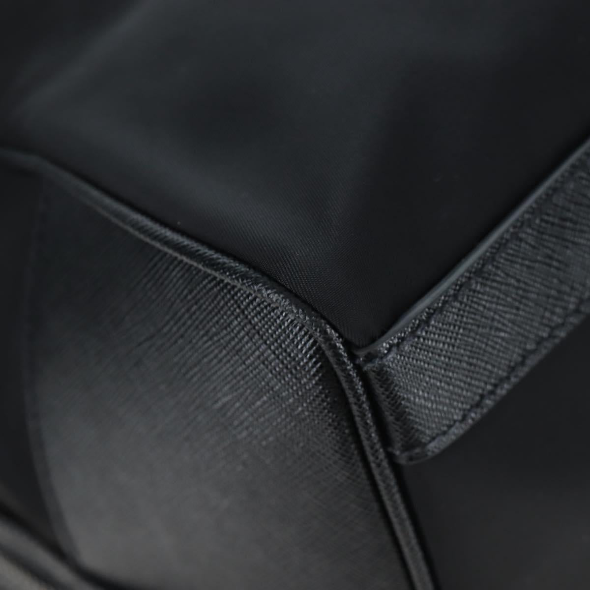 PRADA Boston Bag Nylon Leather 2way Black Silver 2VC007 Auth yk20779SAV