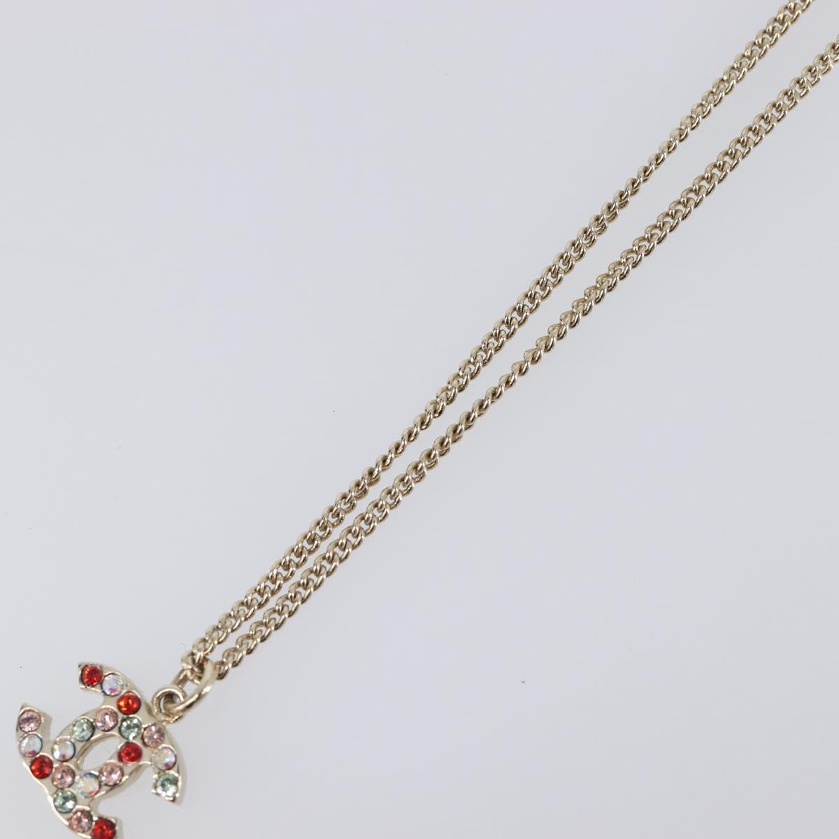 CHANEL COCO Mark Stone Necklace metal Multicolor CC Auth yk20780M