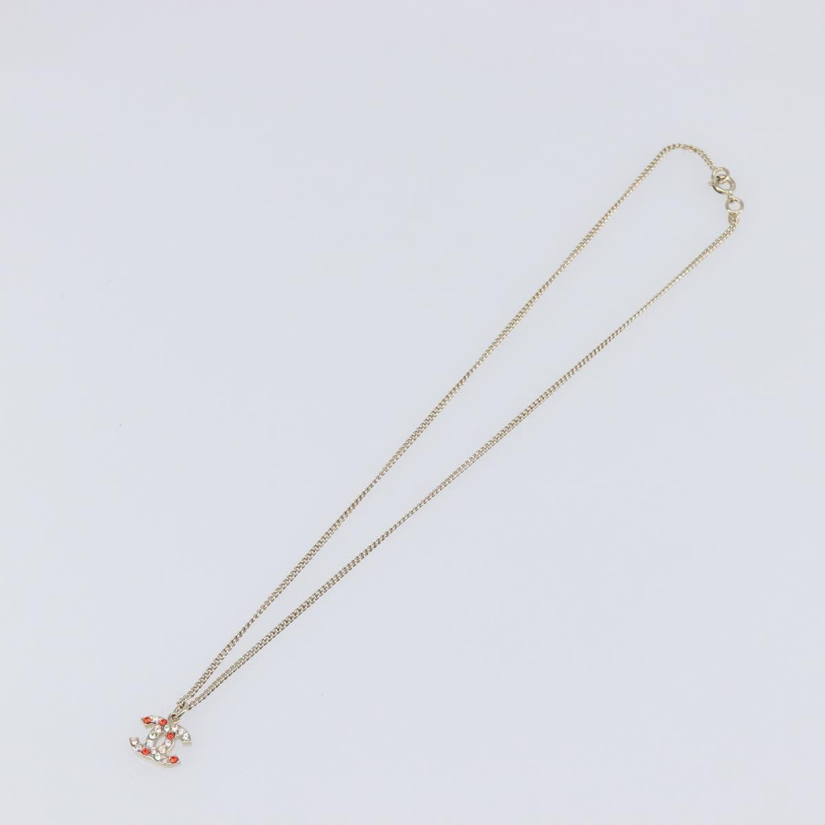 CHANEL COCO Mark Stone Necklace metal Multicolor CC Auth yk20780M