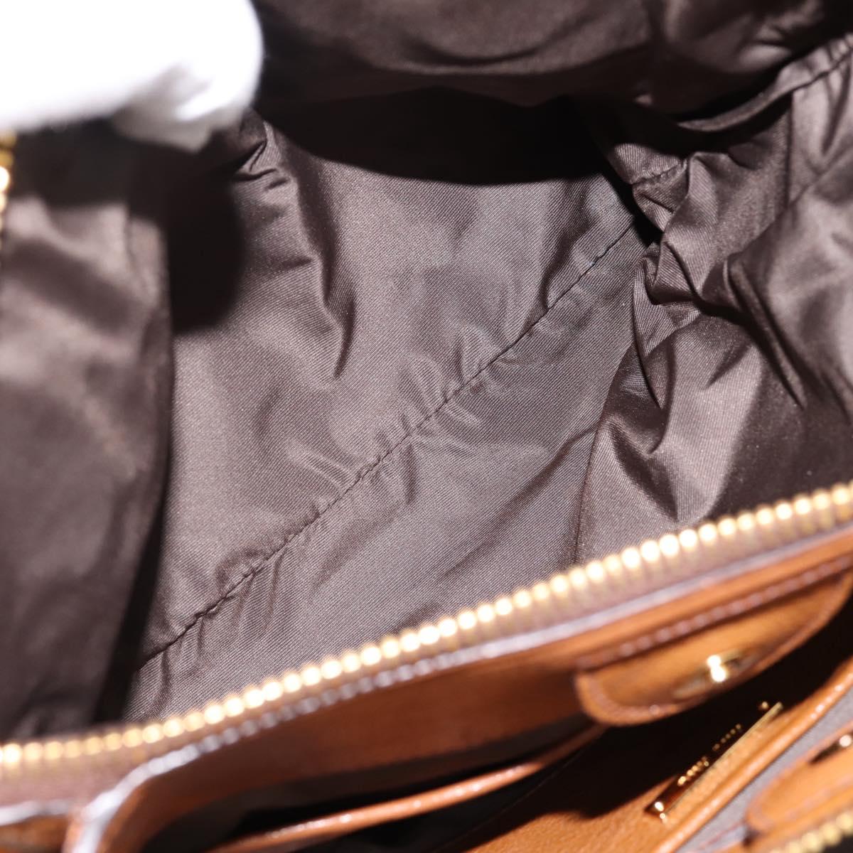 Miu Miu Hand Bag Leather 2way Brown Gold Auth yk20781M