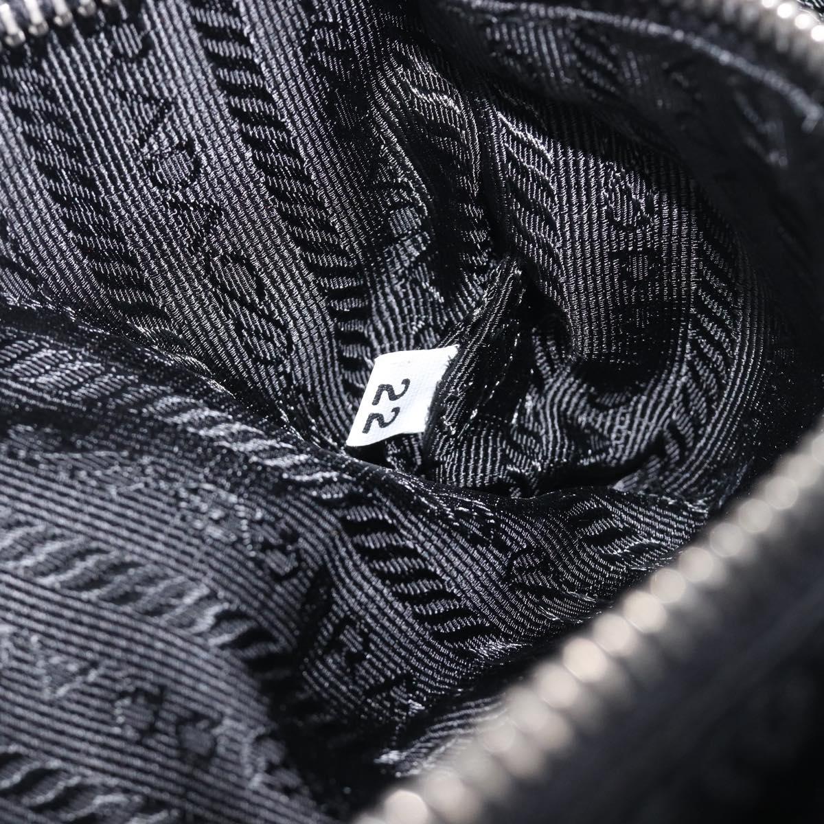 PRADA Hand Bag Nylon Black Silver Auth yk20793V