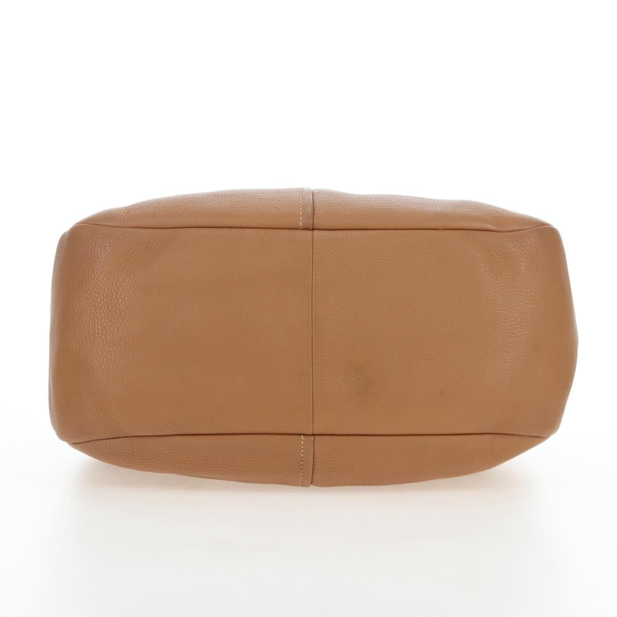 PRADA Shoulder Bag Leather Brown Gold Auth yk20795V