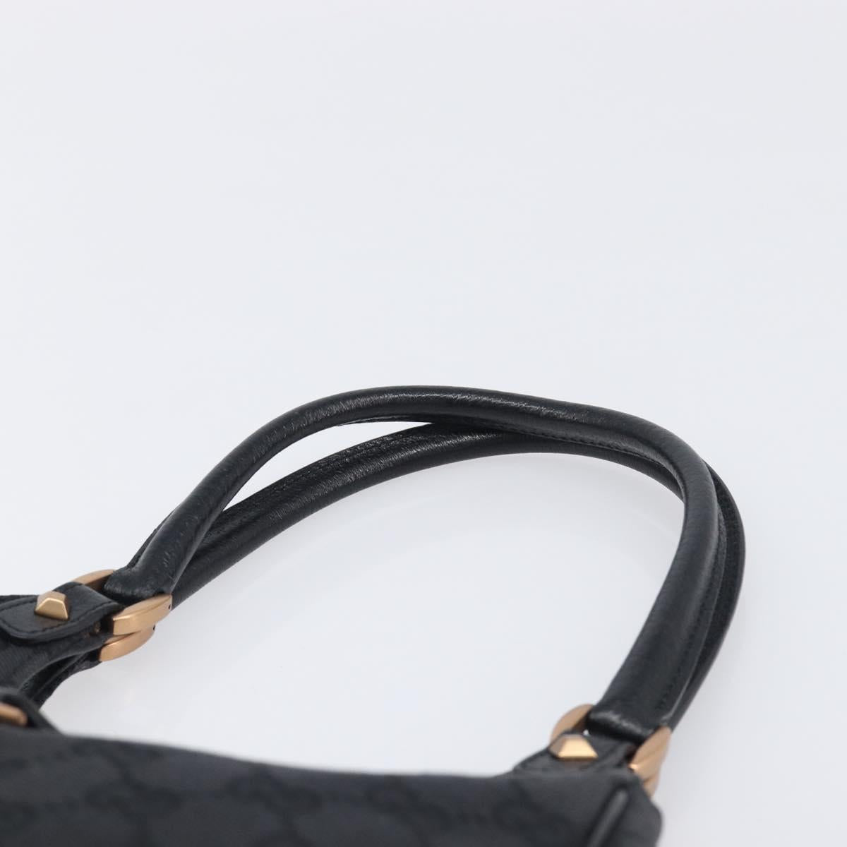 GUCCI GG Canvas Jackie Hand Bag Leather Black 124409 Auth yk20807V