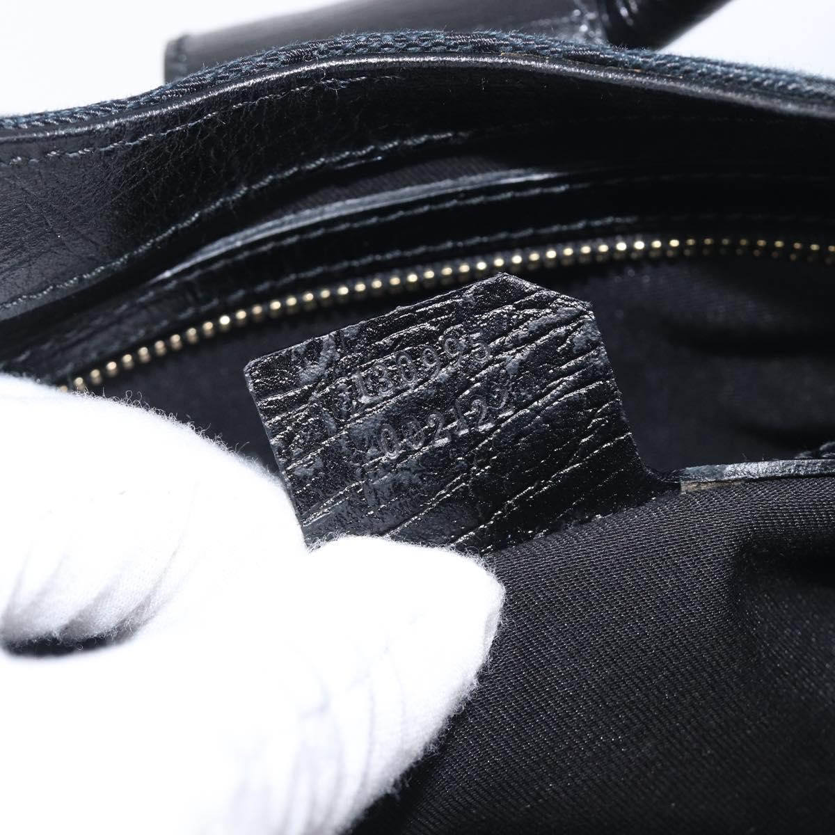 GUCCI GG Canvas Web Sherry Line Hand Bag Black Gold 130995 Auth yk20808SAV