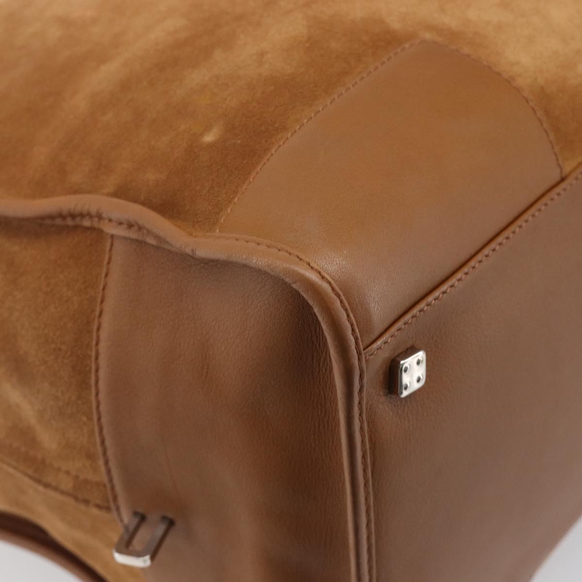 LOEWE Amazona 44 Hand Bag Suede Brown Silver Auth yk20811SAV