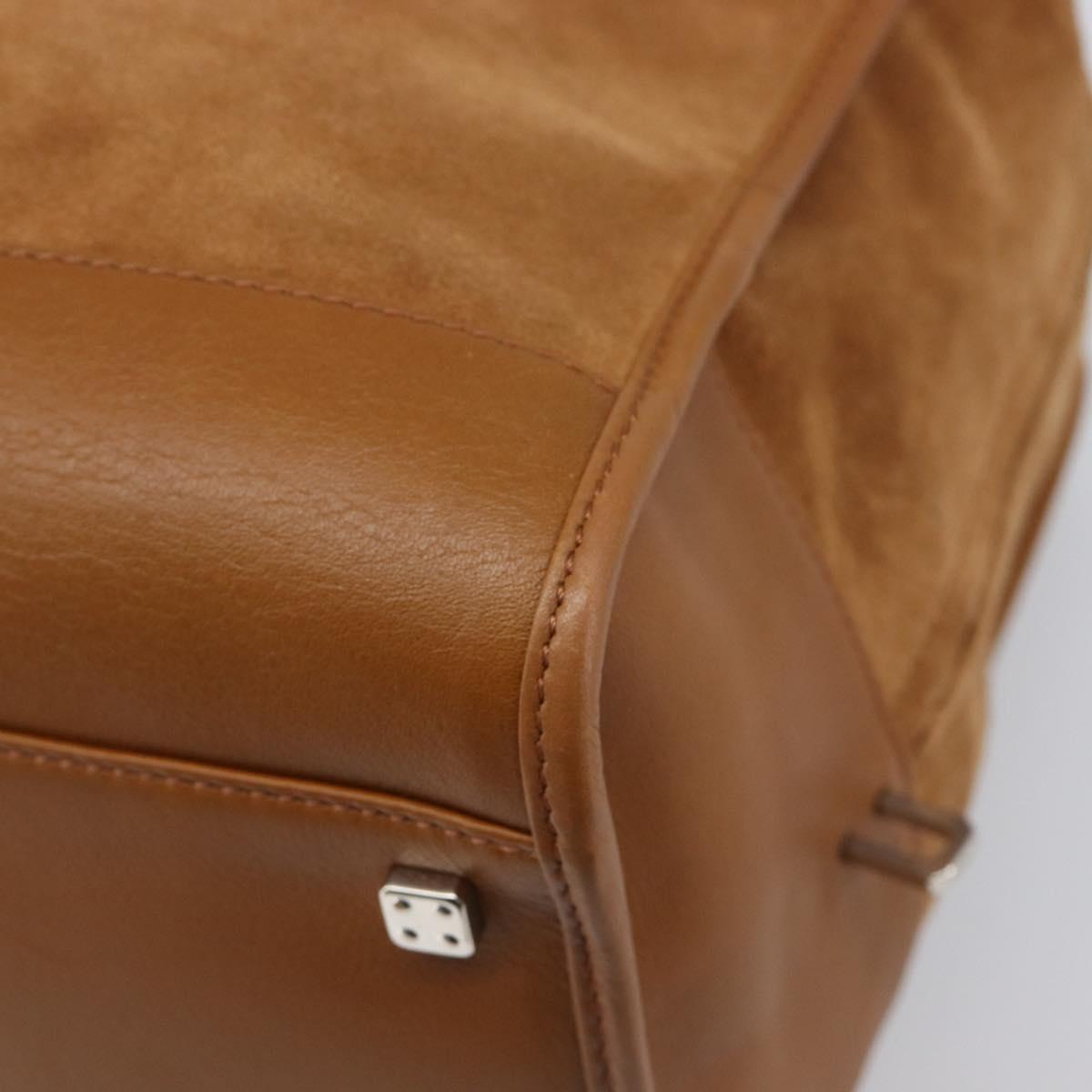 LOEWE Amazona 44 Hand Bag Suede Brown Silver Auth yk20811SAV
