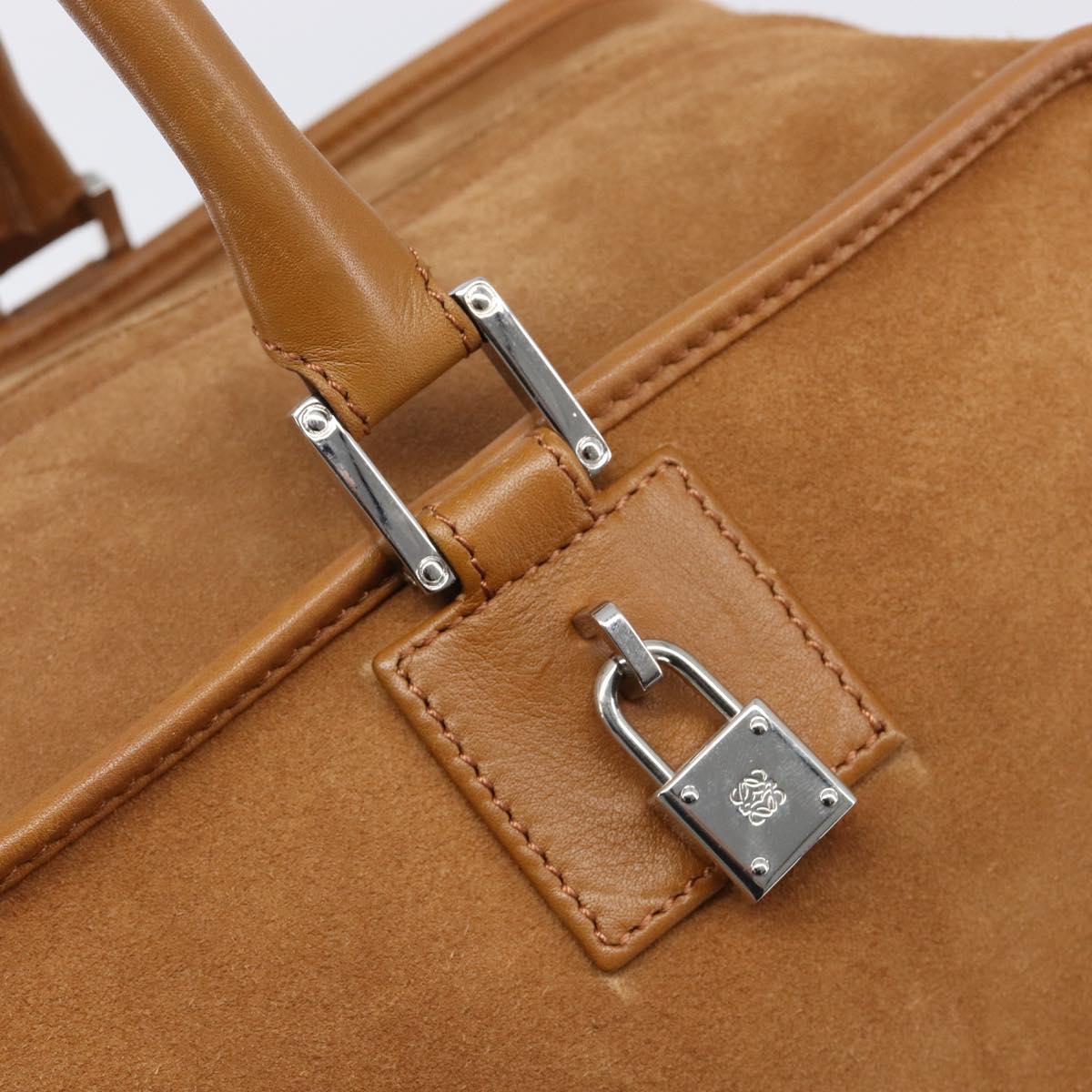 LOEWE Amazona 44 Hand Bag Suede Brown Silver Auth yk20811SAV