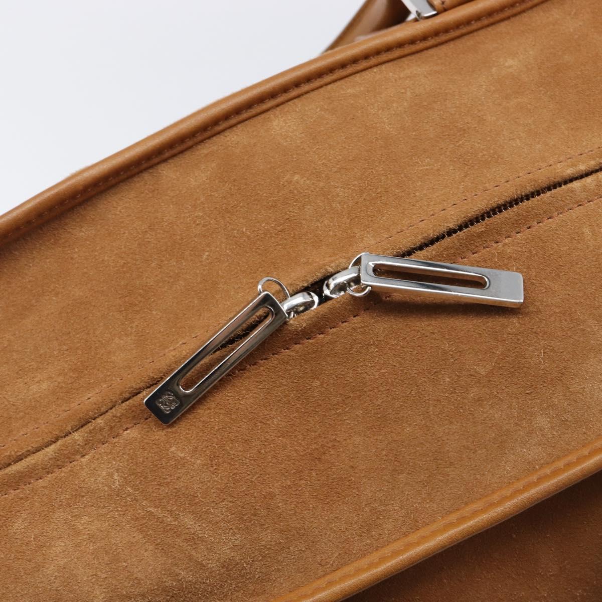 LOEWE Amazona 44 Hand Bag Suede Brown Silver Auth yk20811SAV