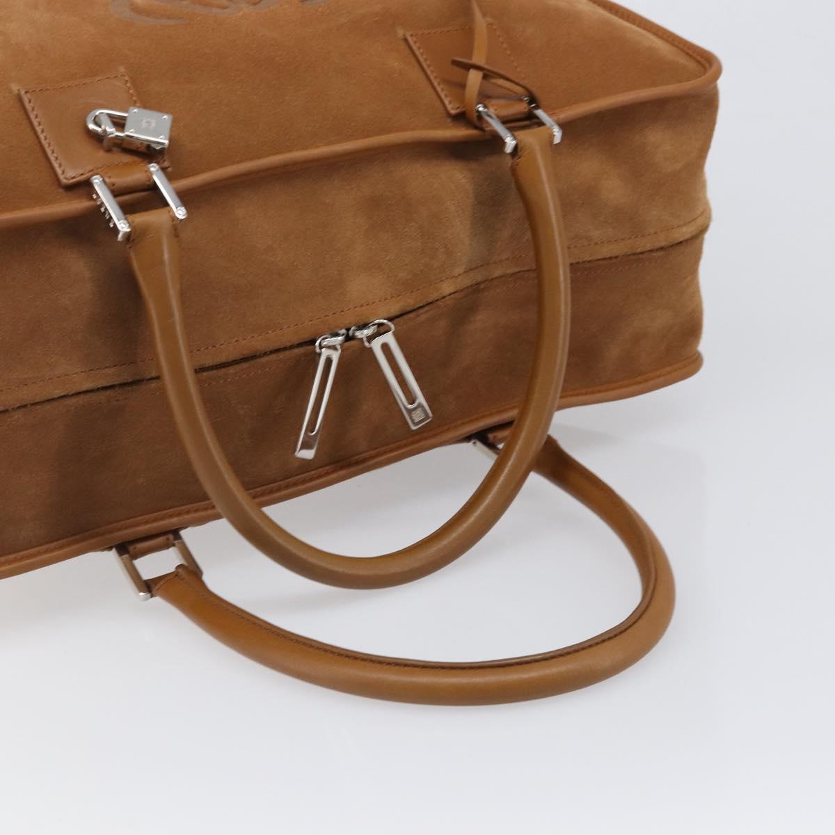 LOEWE Amazona 44 Hand Bag Suede Brown Silver Auth yk20811SAV