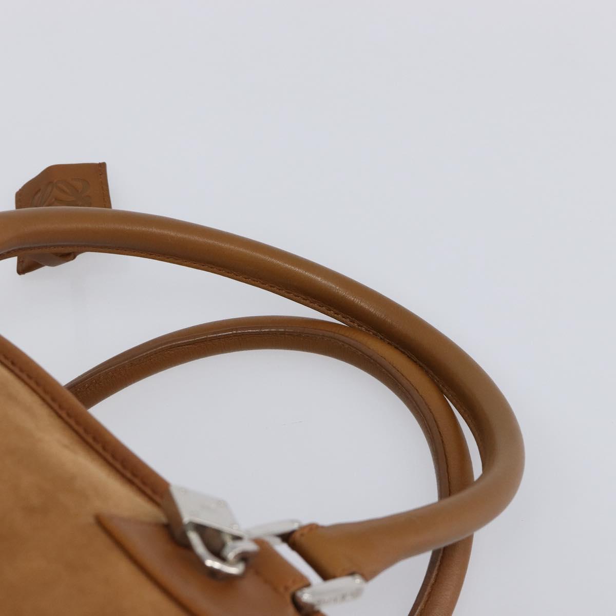 LOEWE Amazona 44 Hand Bag Suede Brown Silver Auth yk20811SAV
