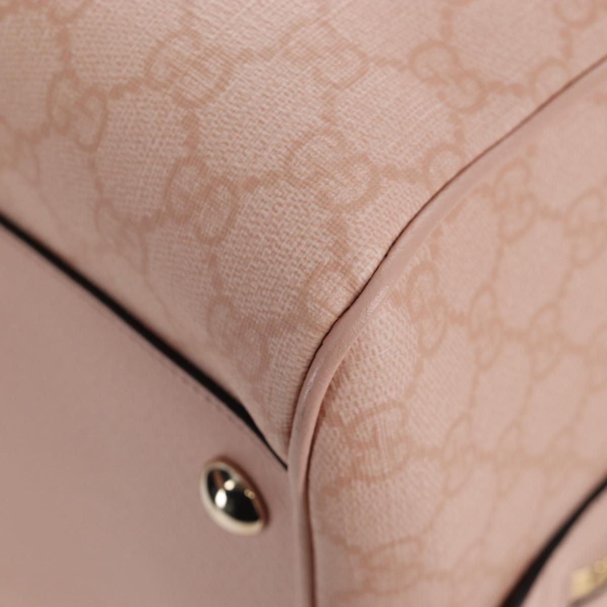 GUCCI GG Supreme Boston Bag PVC 2way Pink Gold 811486 Auth yk20816SAV