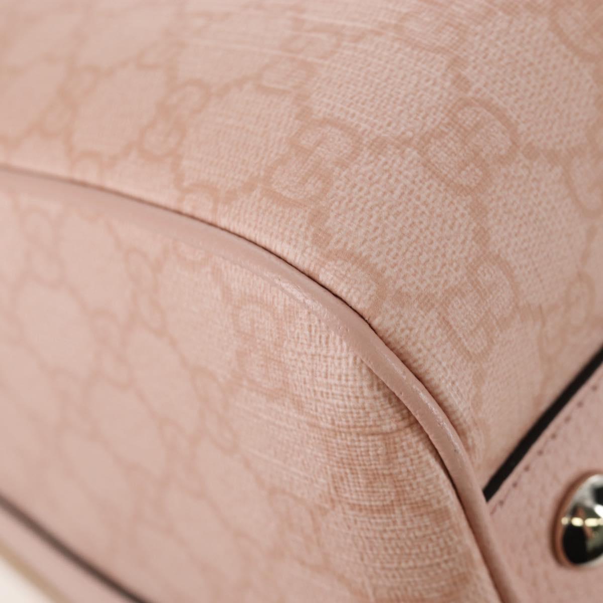 GUCCI GG Supreme Boston Bag PVC 2way Pink Gold 811486 Auth yk20816SAV