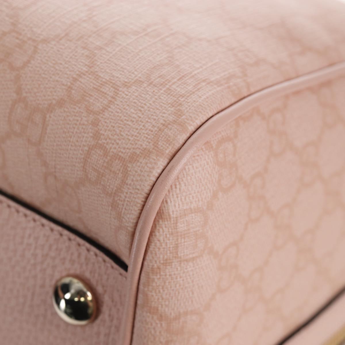 GUCCI GG Supreme Boston Bag PVC 2way Pink Gold 811486 Auth yk20816SAV