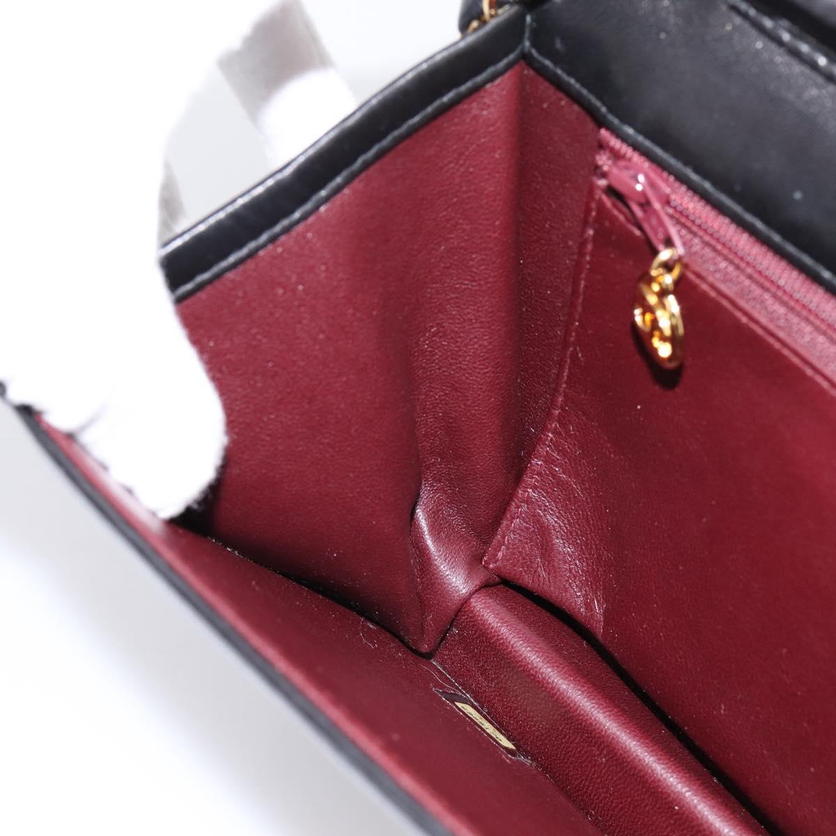 CHANEL Matelasse Turn Lock Chain Bag Lamb Skin Black Gold CC Auth yk20823SAM