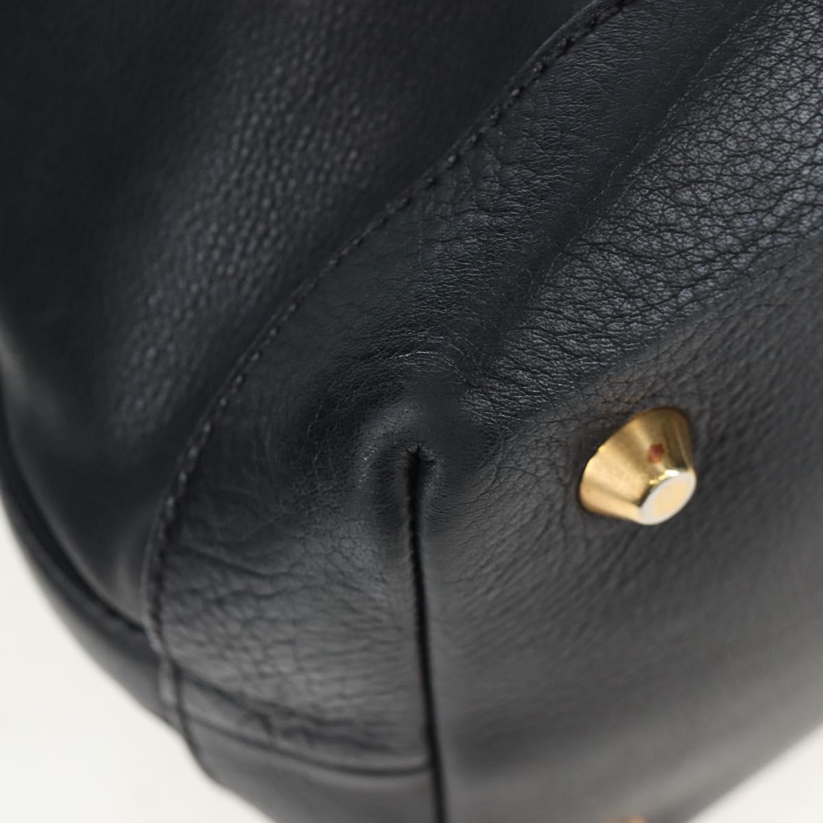 Miu Miu Shoulder Bag Leather Black Gold Auth yk20825V