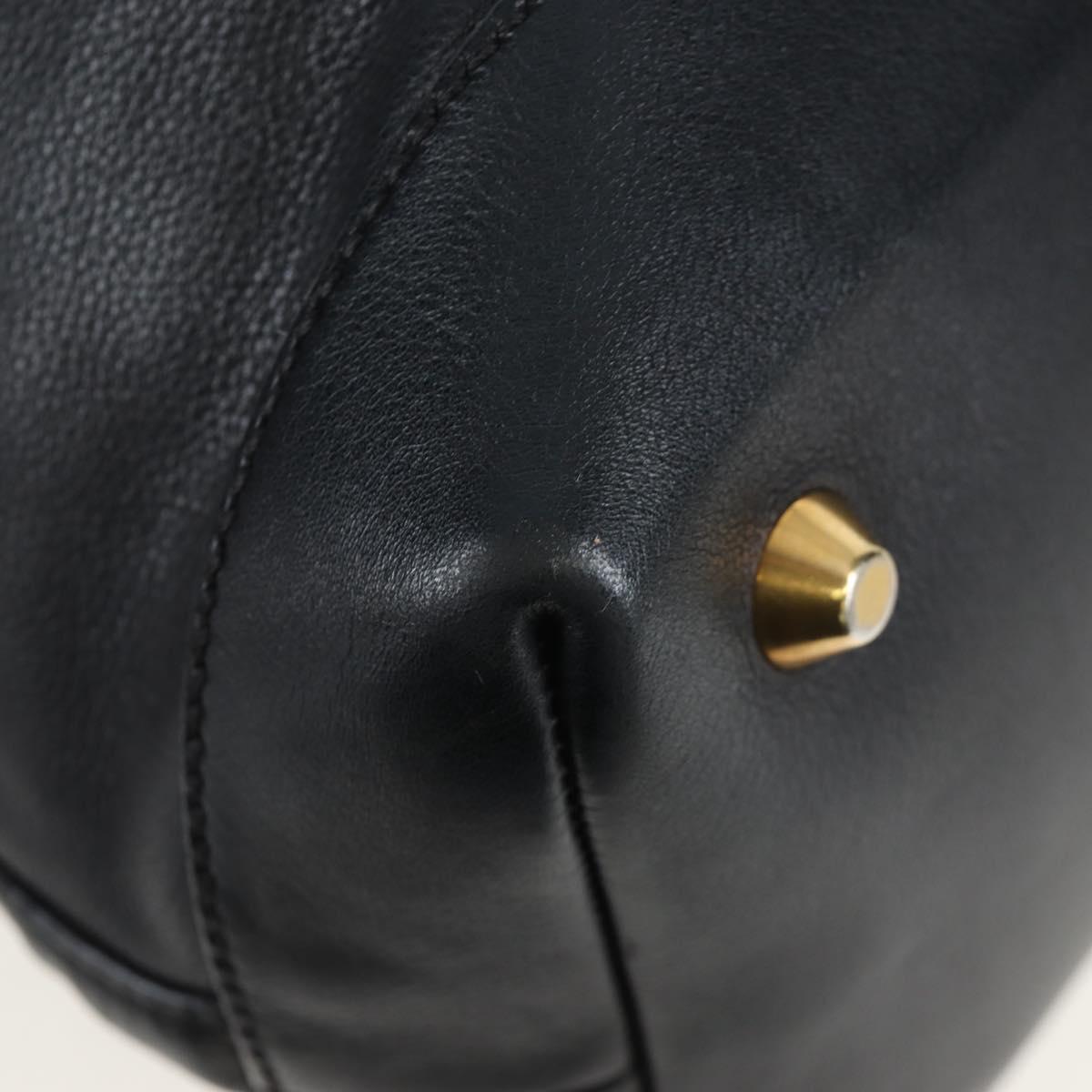 Miu Miu Shoulder Bag Leather Black Gold Auth yk20825V