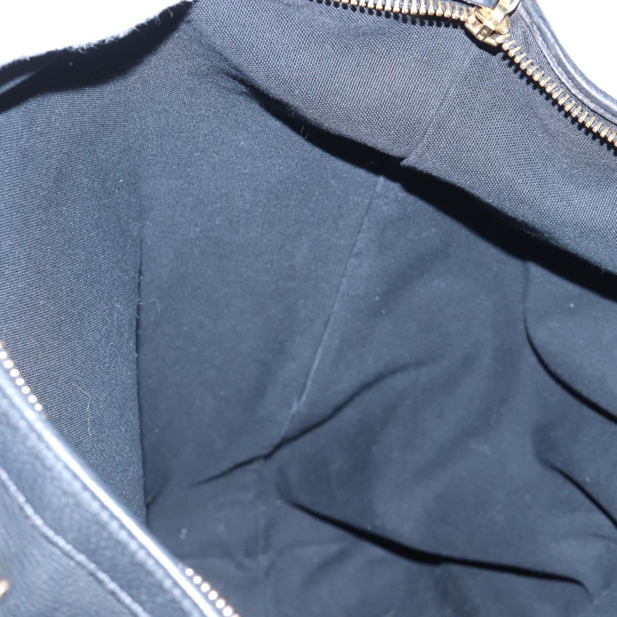Miu Miu Shoulder Bag Leather Black Gold Auth yk20825V