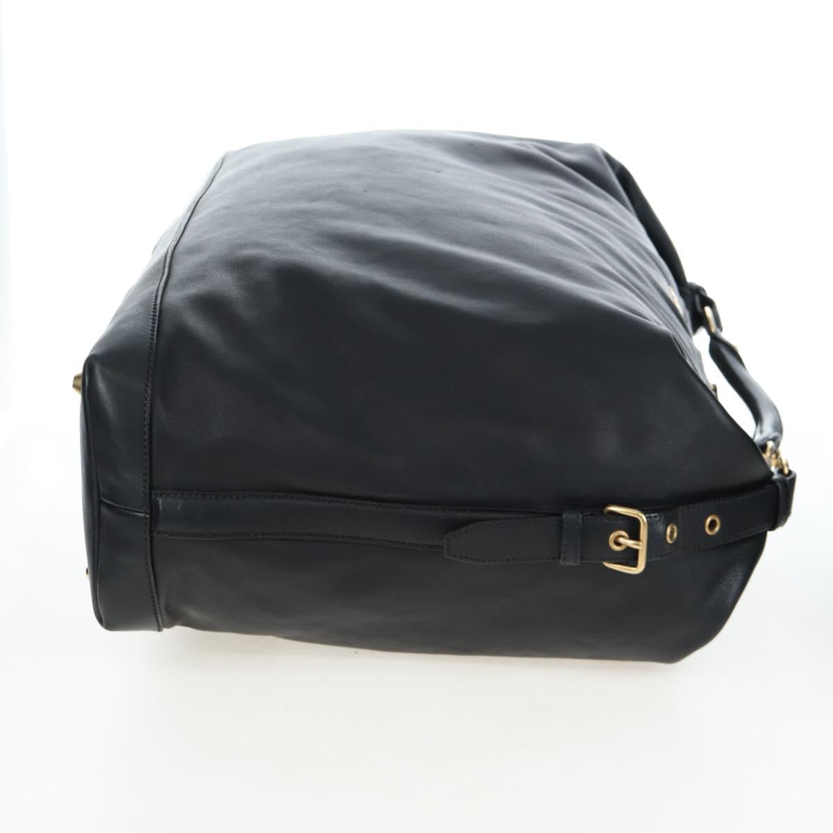Miu Miu Shoulder Bag Leather Black Gold Auth yk20825V