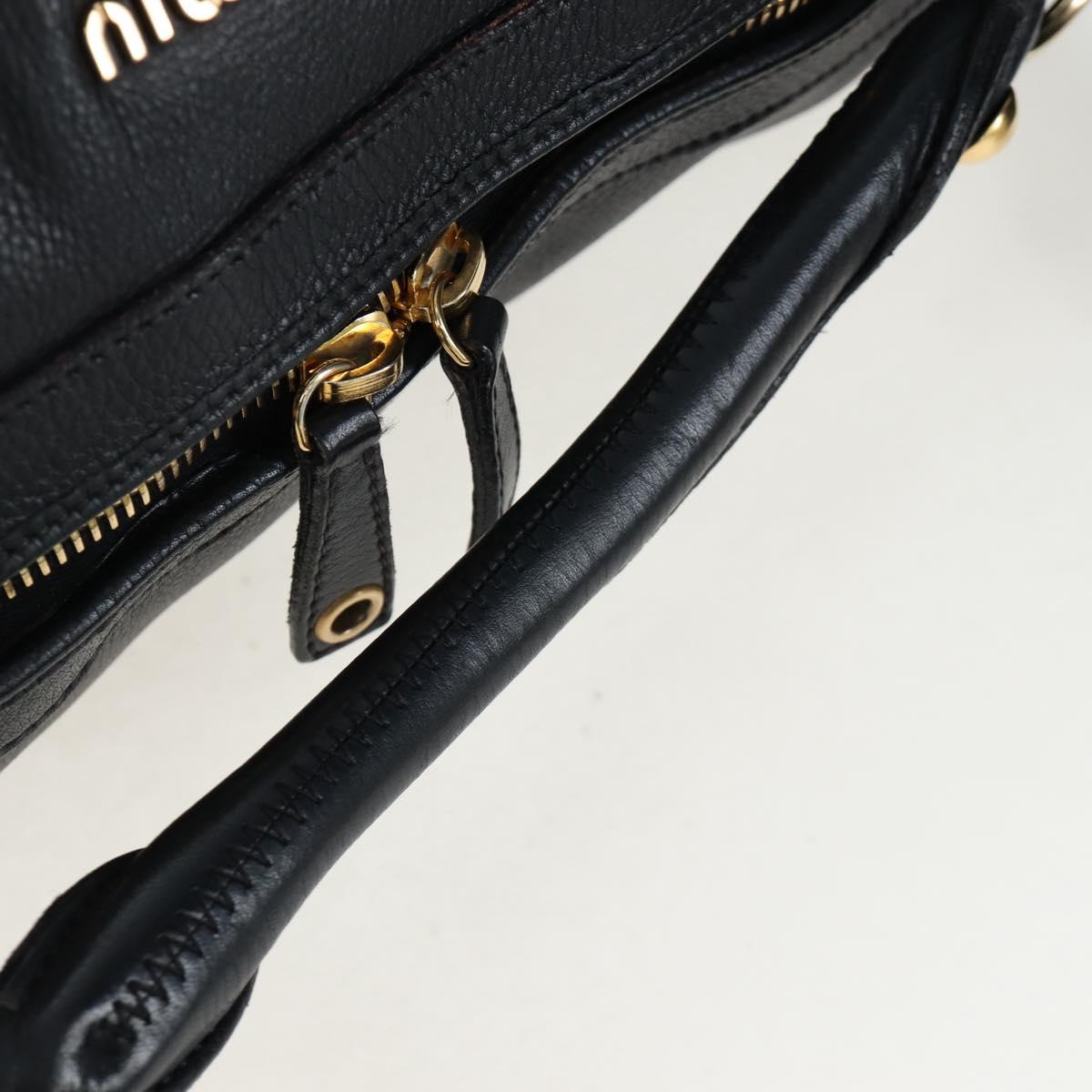 Miu Miu Shoulder Bag Leather Black Gold Auth yk20825V