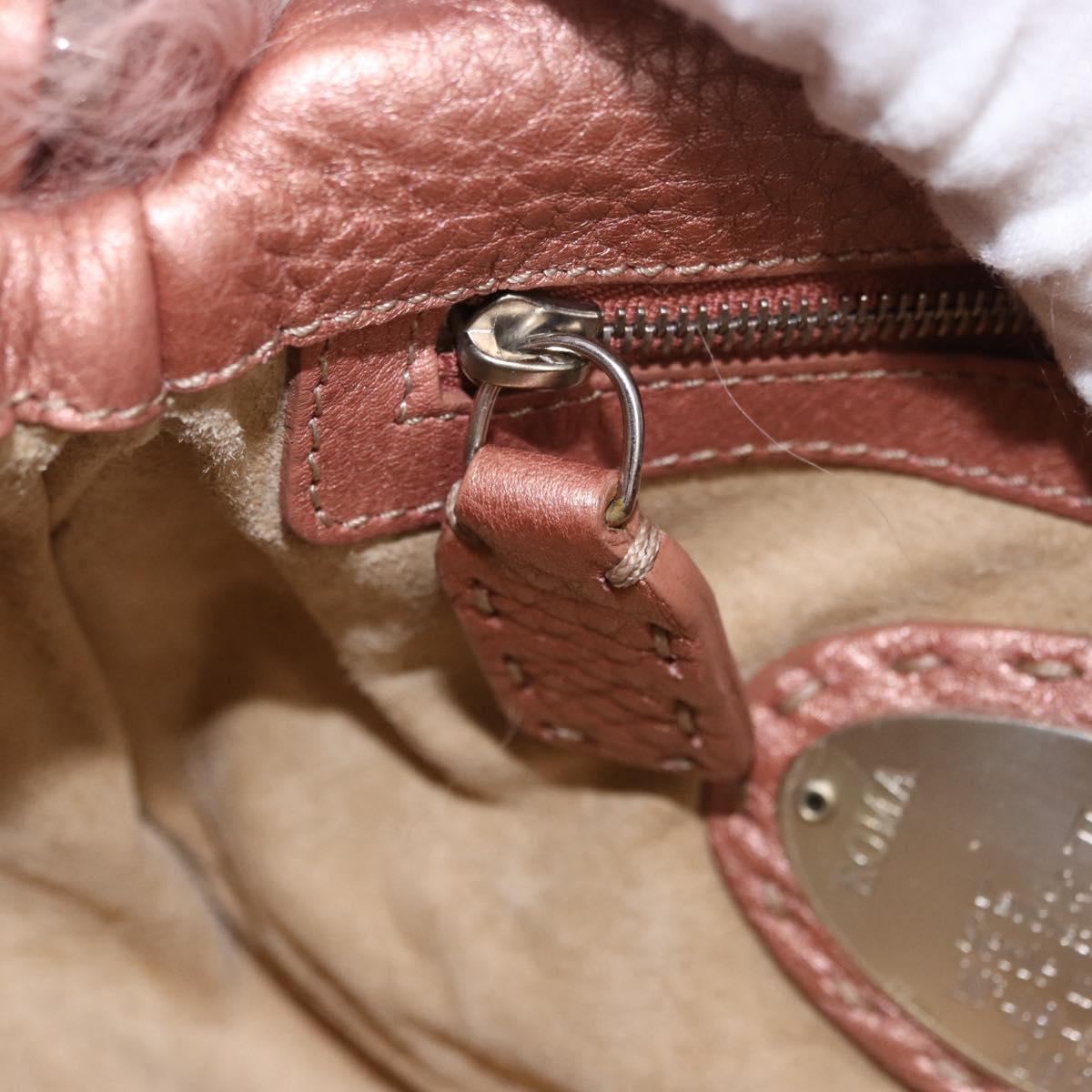 FENDI Selleria Mini Mamma Baguette Bag Wool Pink Silver 8BR185 Auth yk20834SAM
