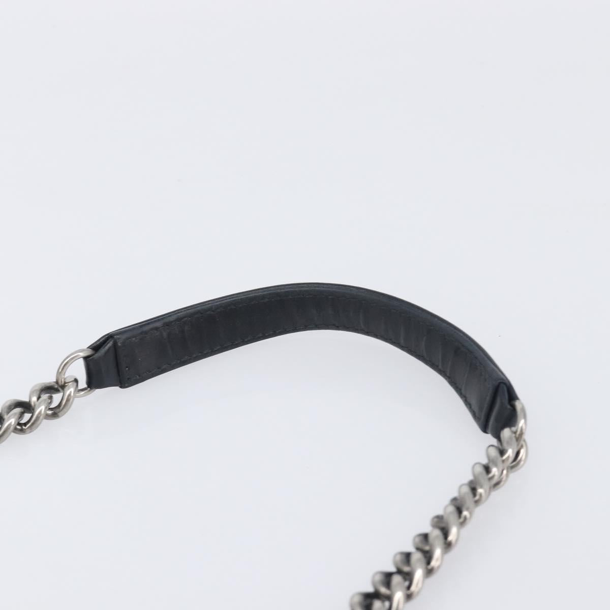 CHANEL Matelasse Chain Shoulder Bag Leather Black Silver CC Auth yk20837V