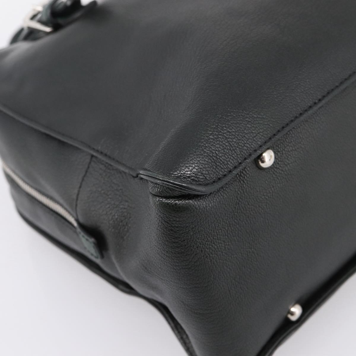 LOEWE Hand Bag Leather Green Silver Auth yk20838V