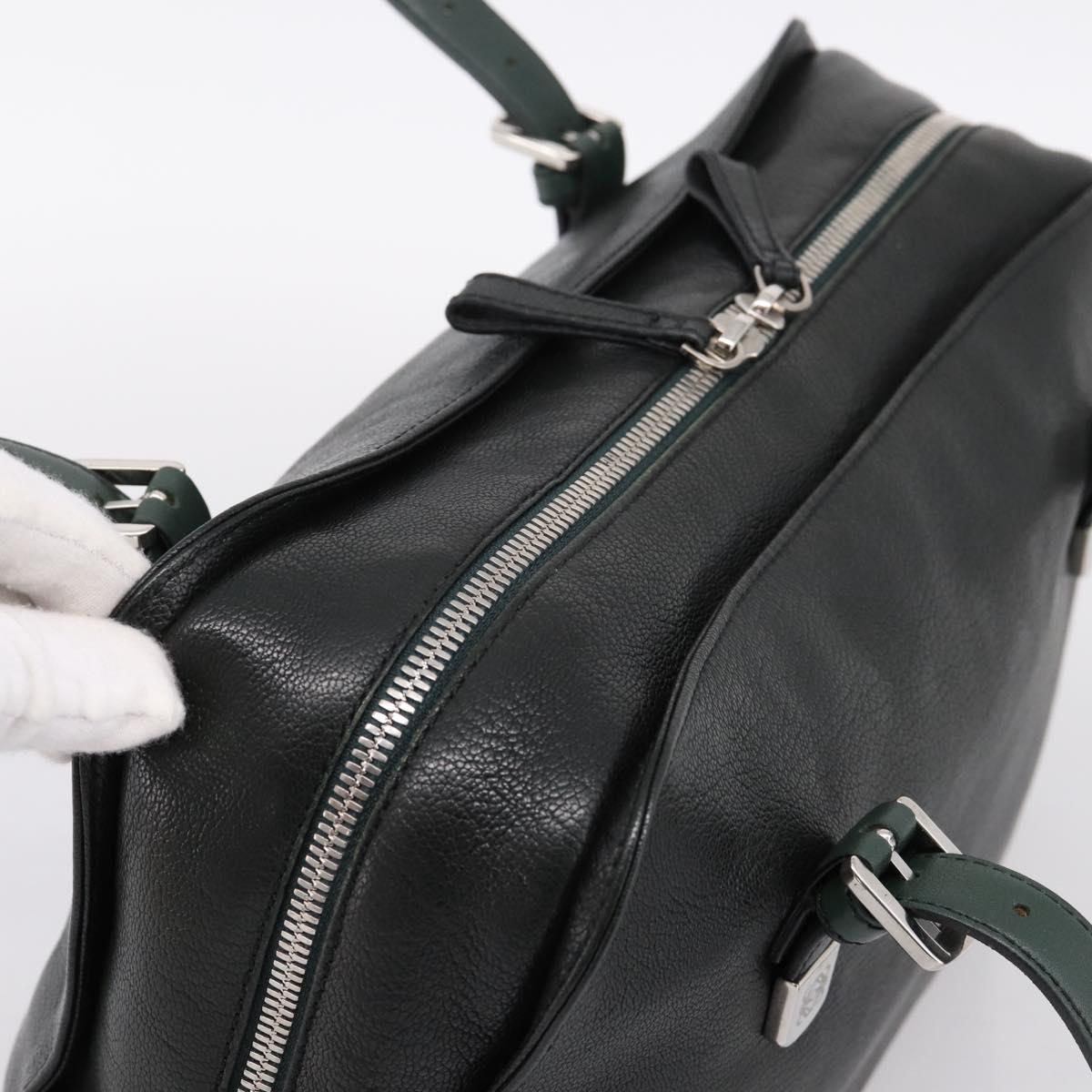 LOEWE Hand Bag Leather Green Silver Auth yk20838V