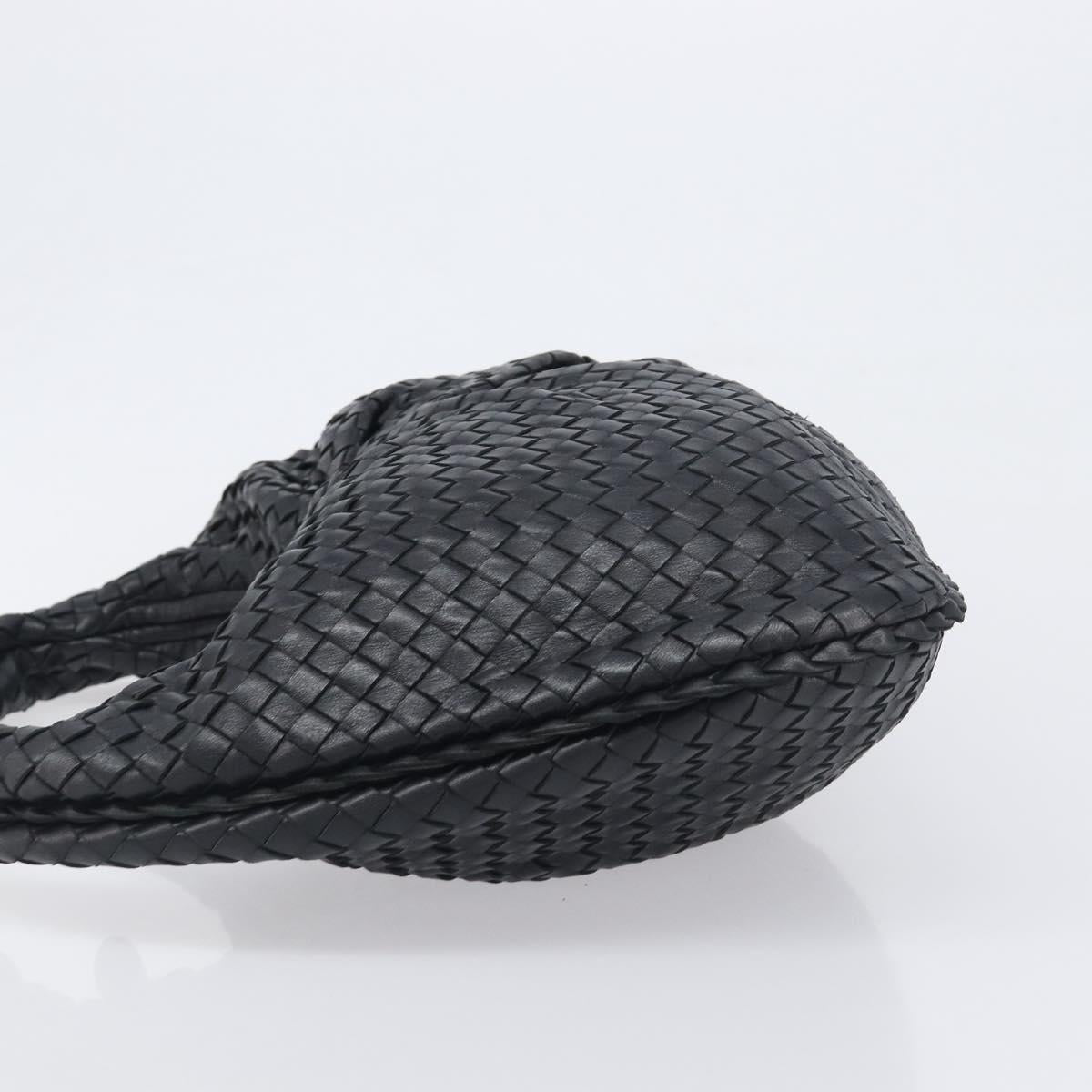 BOTTEGA VENETA INTRECCIATO Hobo Bag Leather Black 115653 Auth yk20840SAV