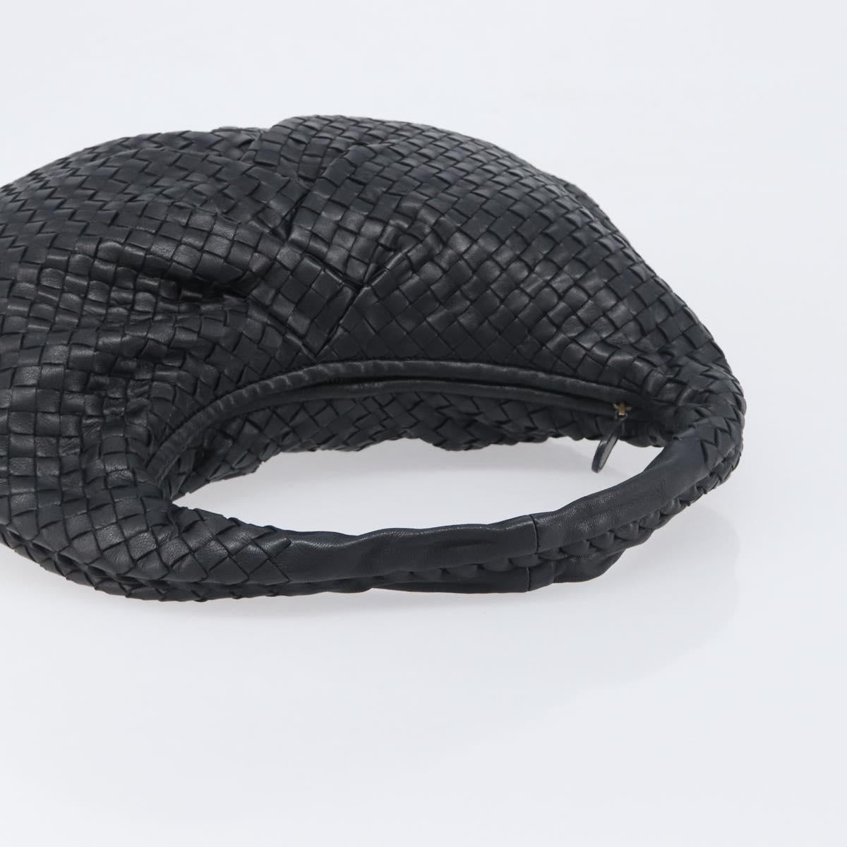 BOTTEGA VENETA INTRECCIATO Hobo Bag Leather Black 115653 Auth yk20840SAV