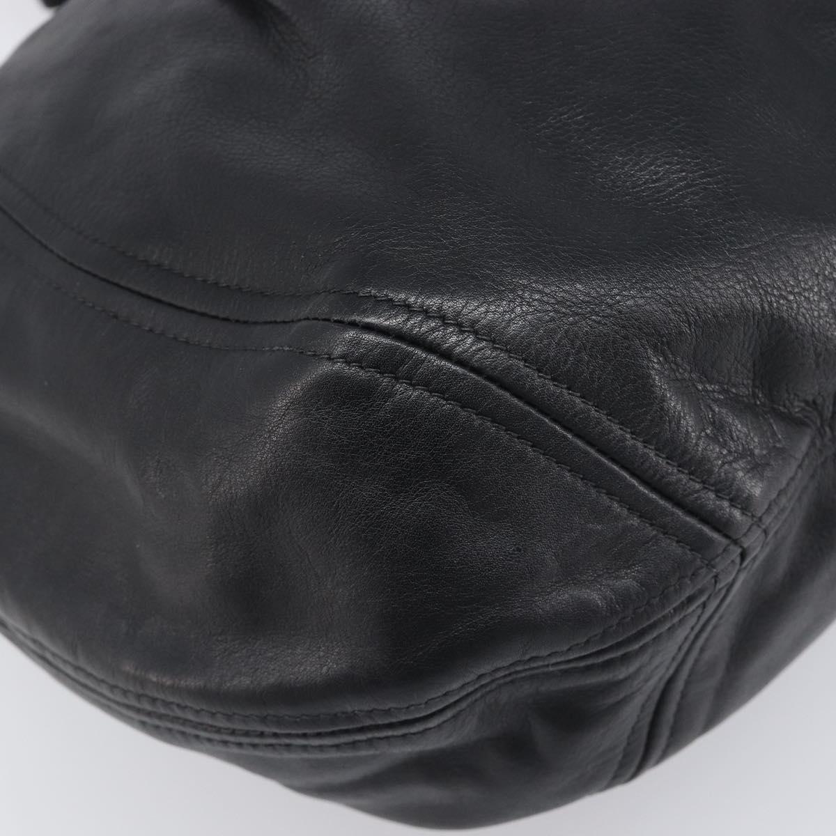 PRADA Shoulder Bag Leather Black Silver Auth yk20841SAV