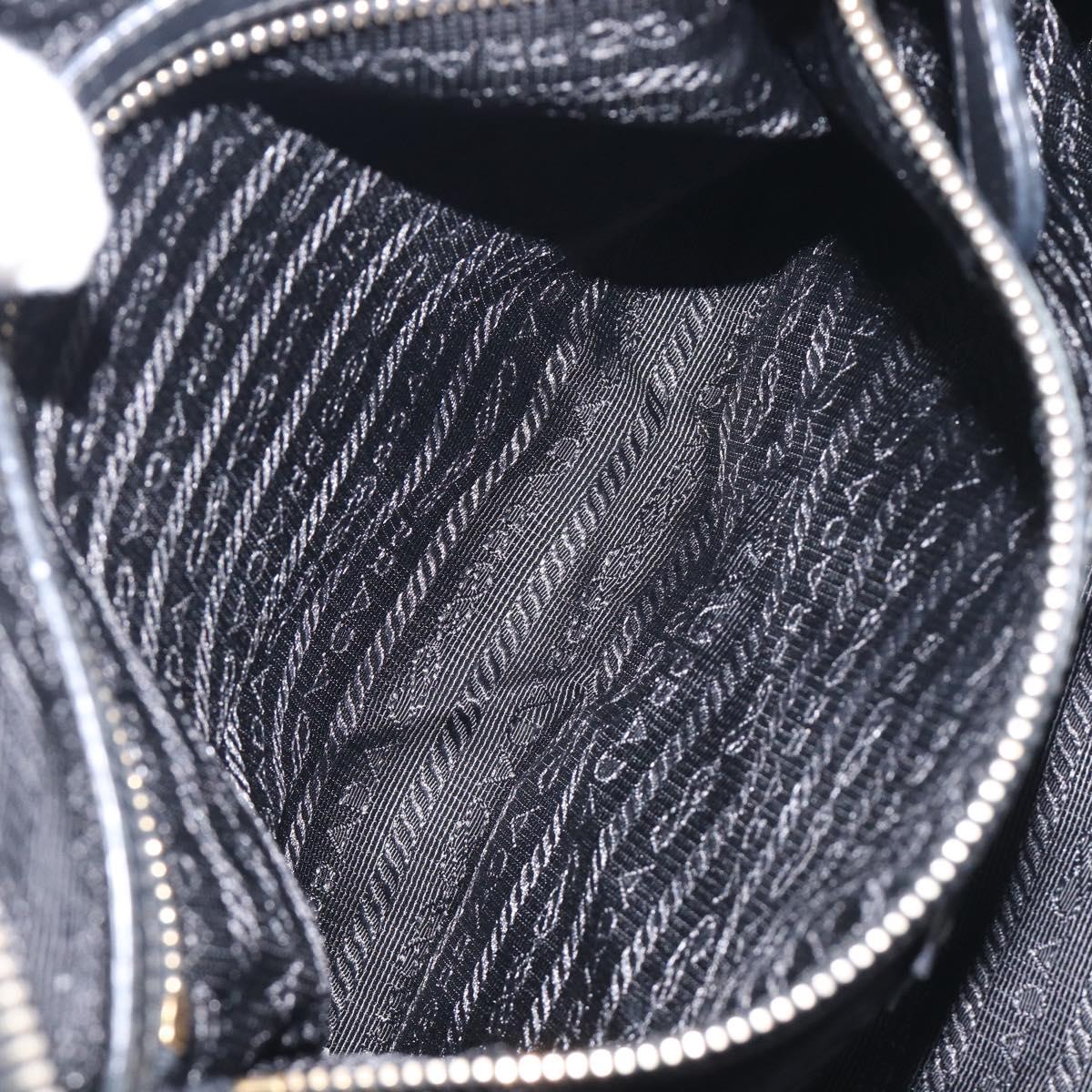 PRADA Shoulder Bag Nylon Black Gold Auth yk20847V