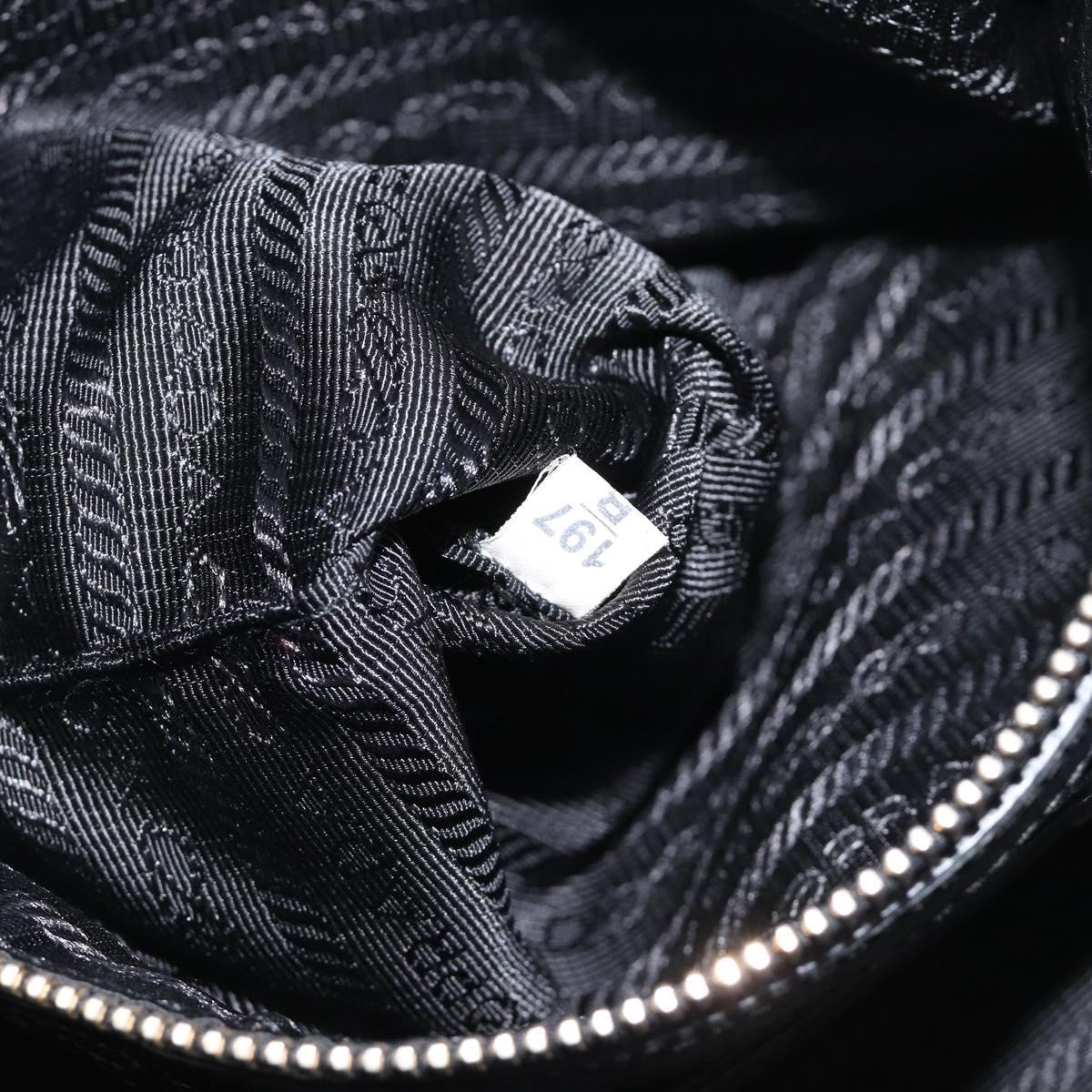 PRADA Shoulder Bag Nylon Black Gold Auth yk20847V