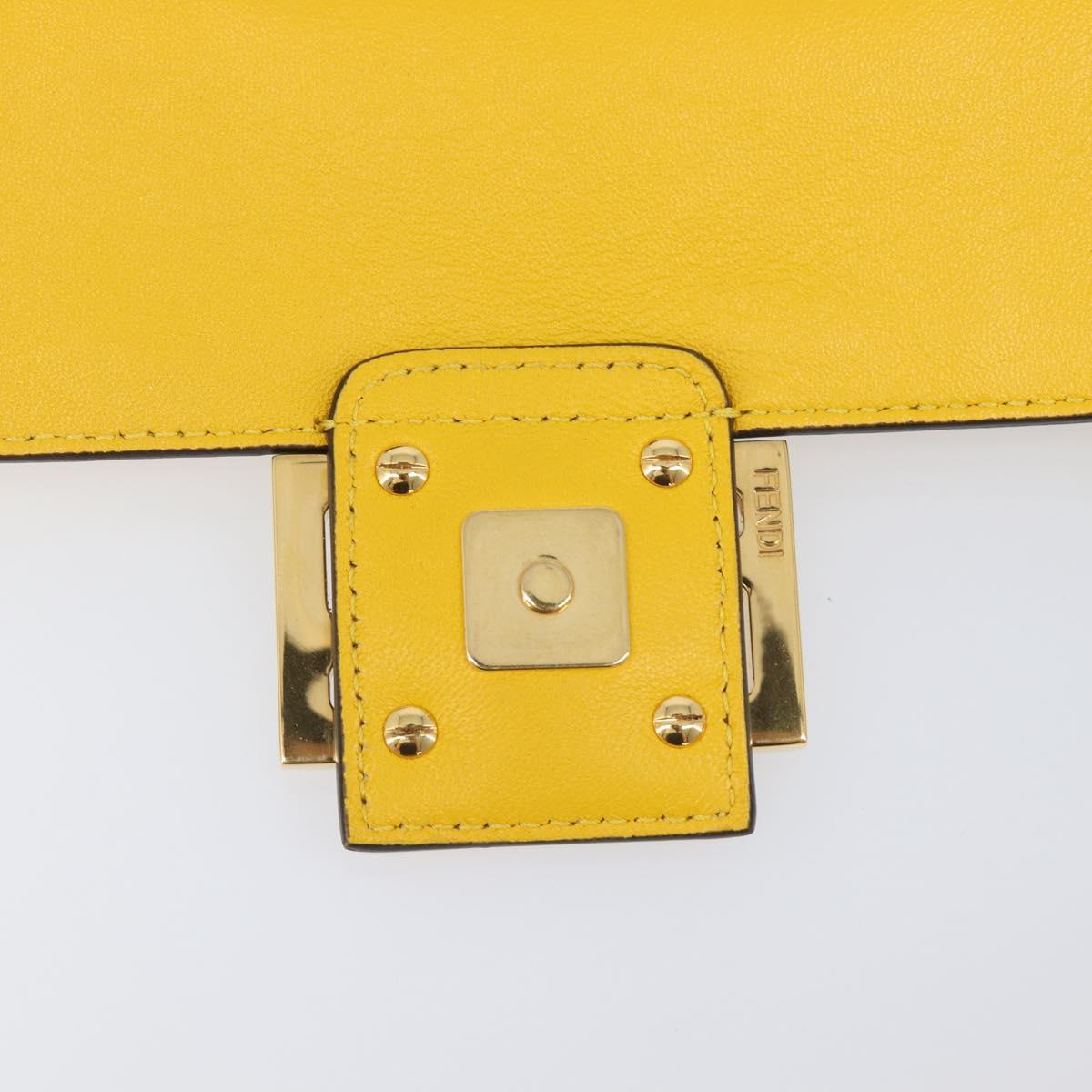 FENDI Zucca Mamma Baguette Shoulder Bag Leather Yellow 8BR600 Auth yk20853SAM