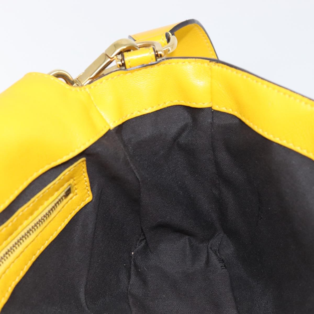 FENDI Zucca Mamma Baguette Shoulder Bag Leather Yellow 8BR600 Auth yk20853SAM