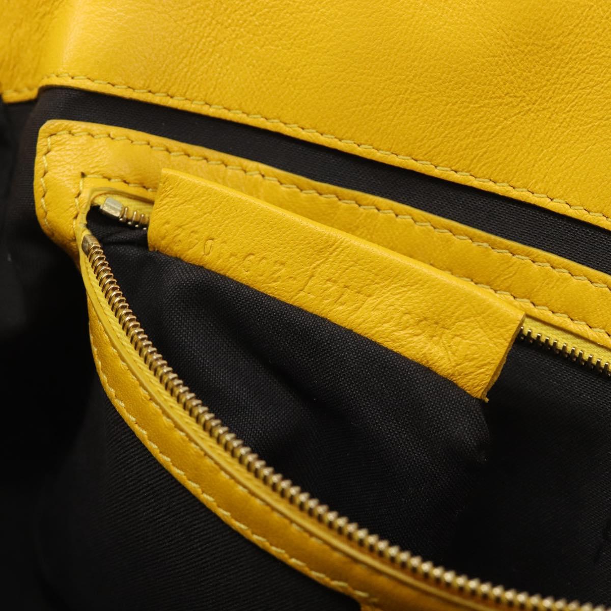 FENDI Zucca Mamma Baguette Shoulder Bag Leather Yellow 8BR600 Auth yk20853SAM