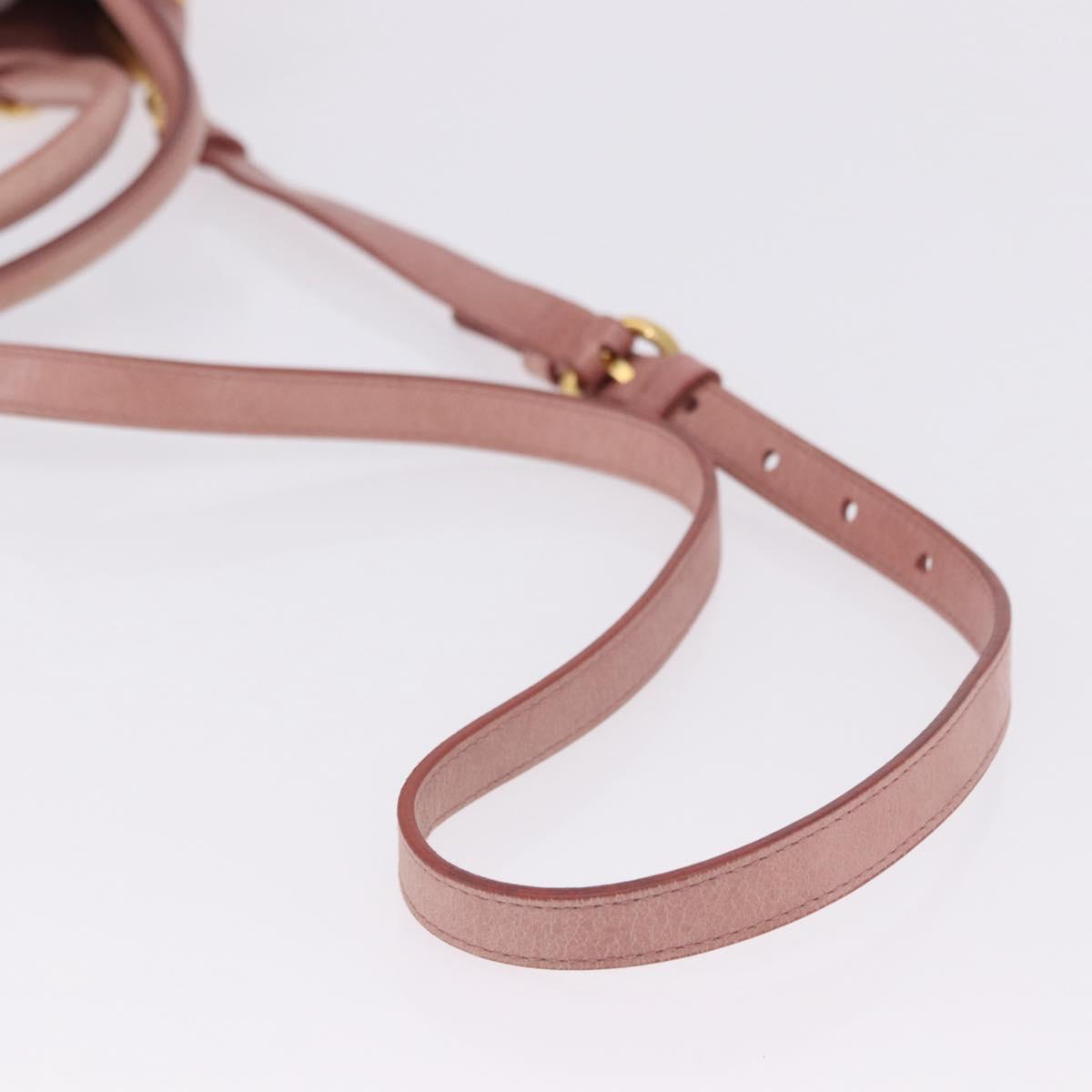 Miu Miu Hand Bag Leather 2way Pink Gold Auth yk20856V