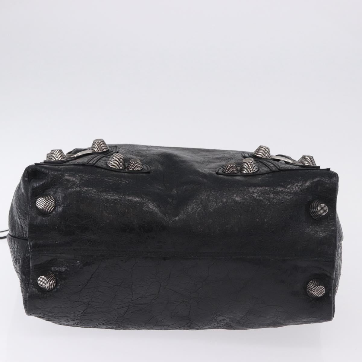 BALENCIAGA Lucagol Shopper Hand Bag Leather Black Silver 780976 Auth yk20857SAM