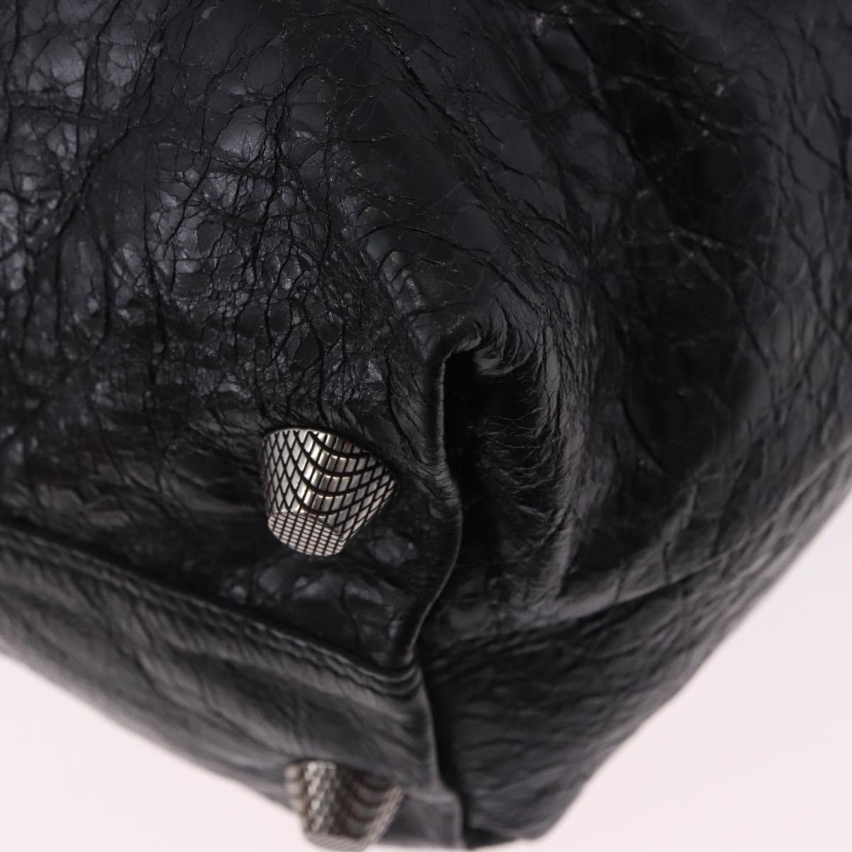 BALENCIAGA Lucagol Shopper Hand Bag Leather Black Silver 780976 Auth yk20857SAM