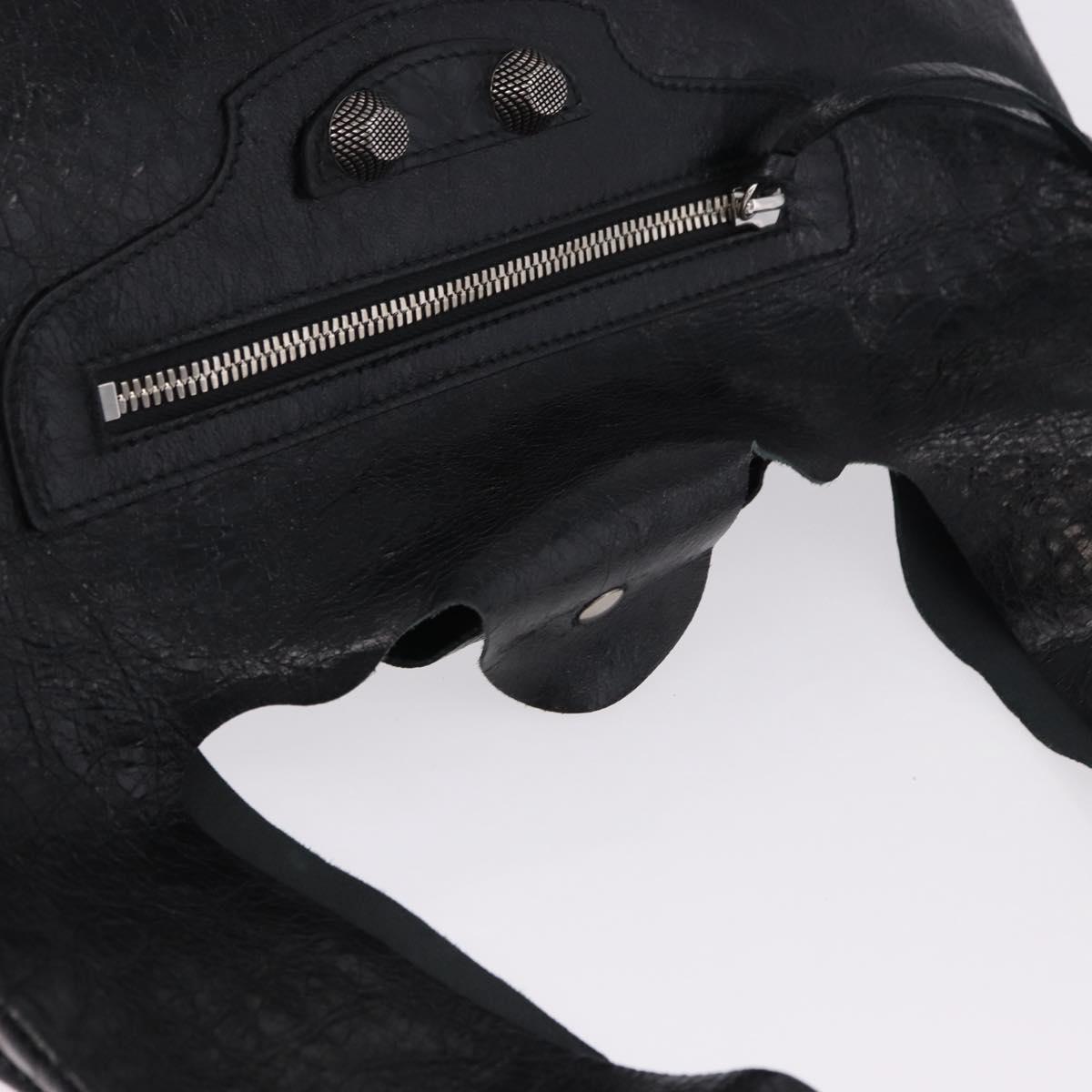BALENCIAGA Lucagol Shopper Hand Bag Leather Black Silver 780976 Auth yk20857SAM