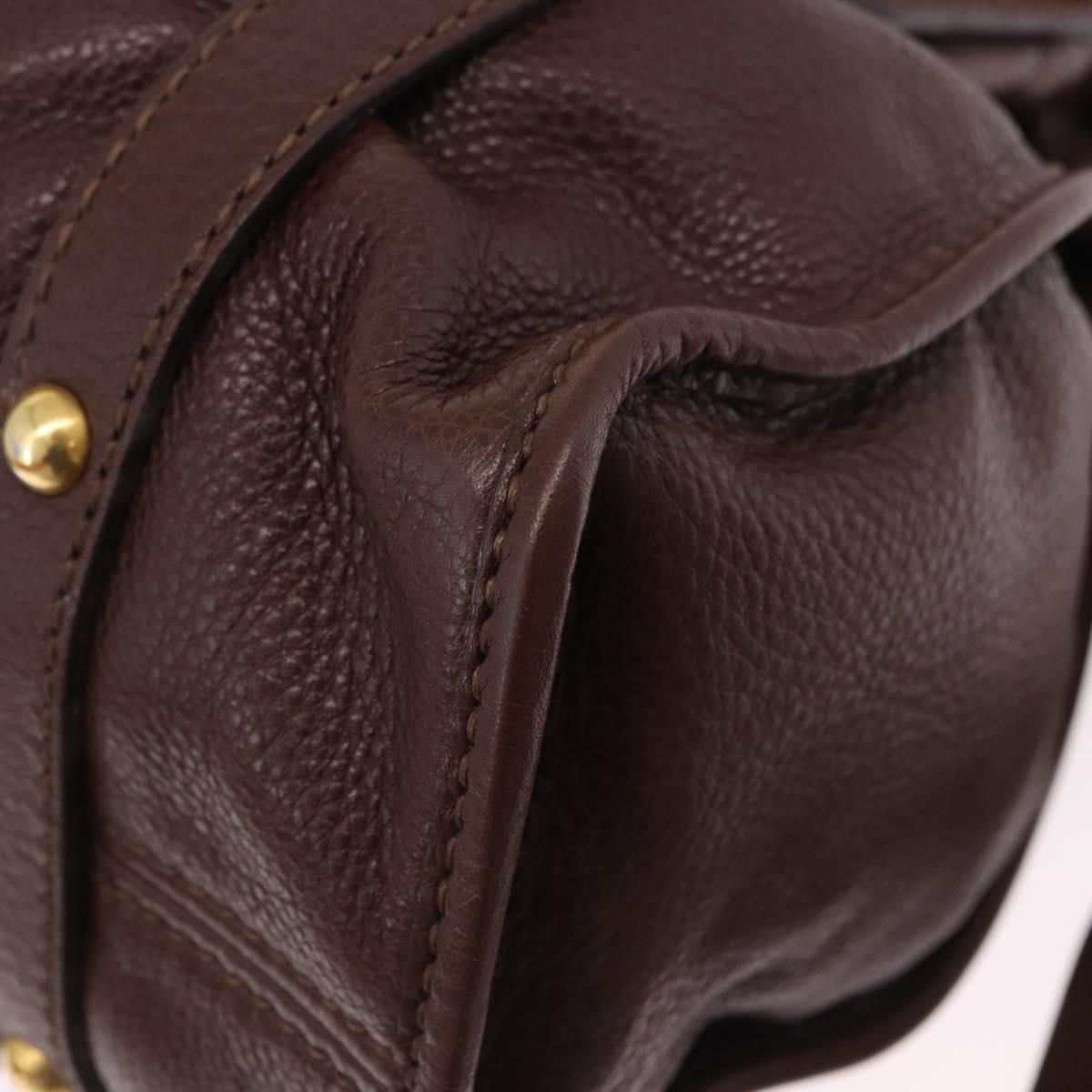 Miu Miu Shoulder Bag Leather Gold Brown Auth yk20861SAM