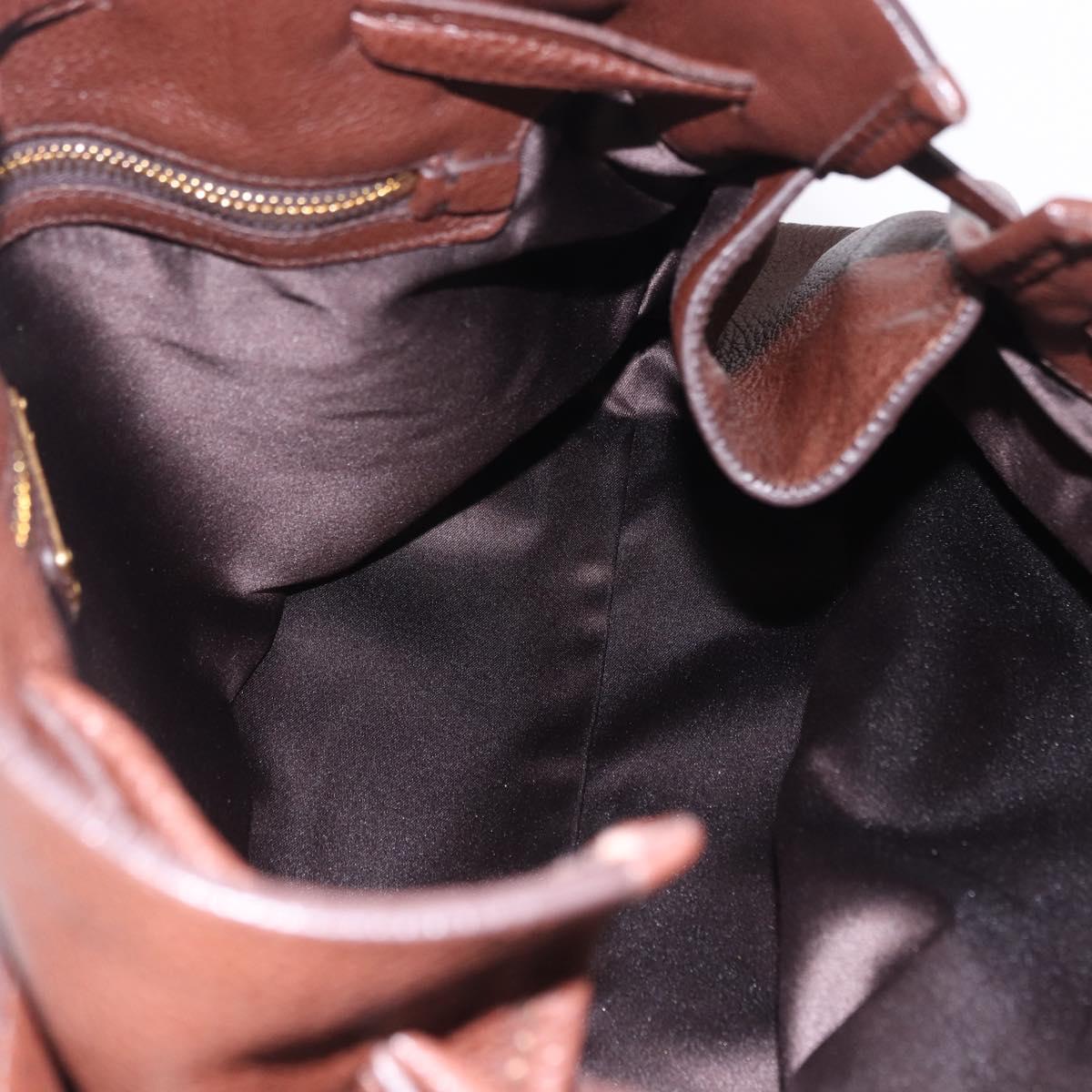 Miu Miu Shoulder Bag Leather Gold Brown Auth yk20861SAM