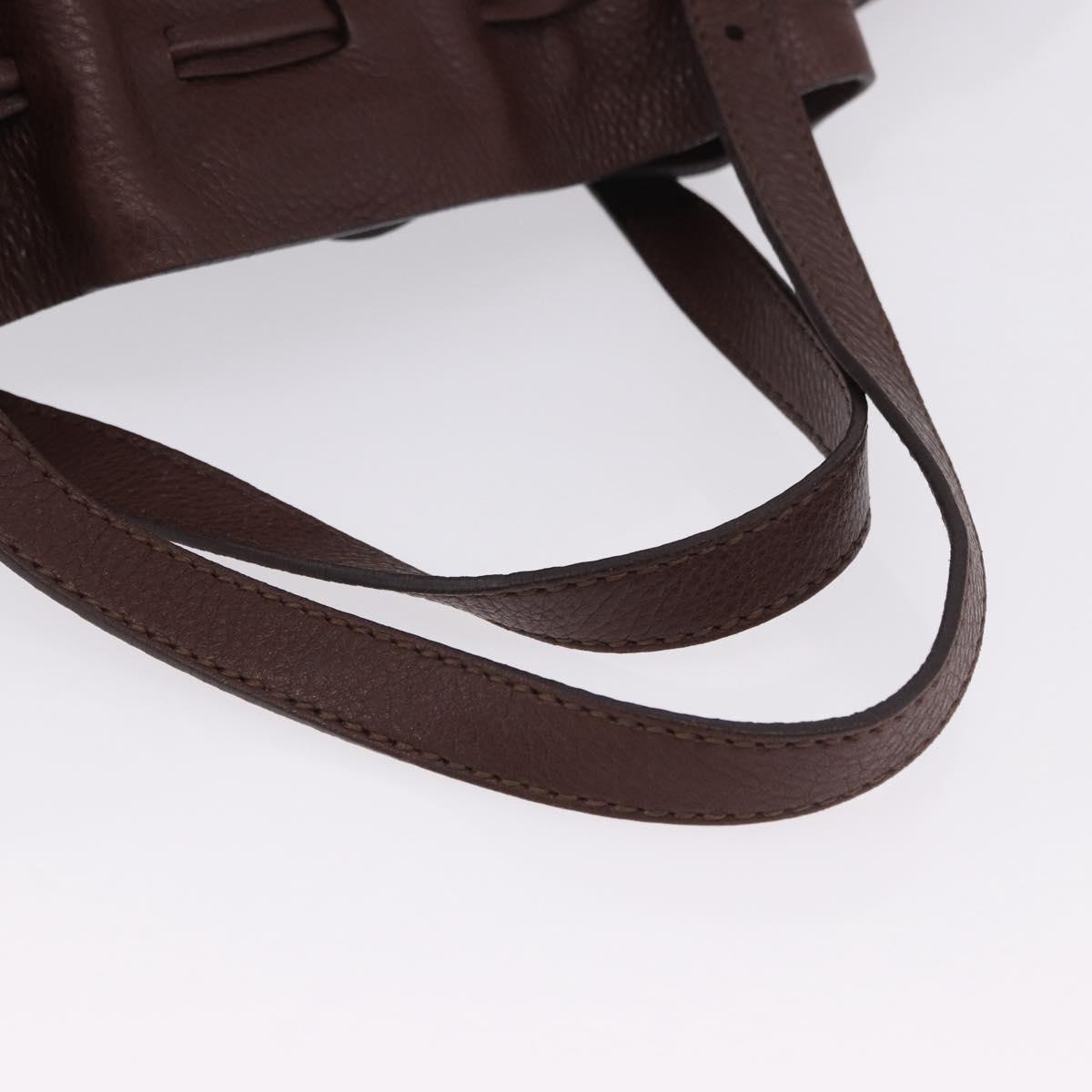 Miu Miu Shoulder Bag Leather Gold Brown Auth yk20861SAM
