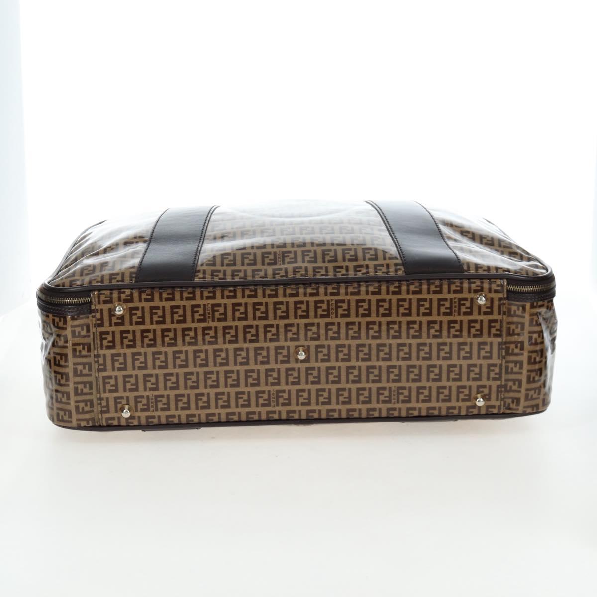 FENDI Zucchino Canvas Boston Bag Coated Canvas 2way Beige Gold Auth yk20862V