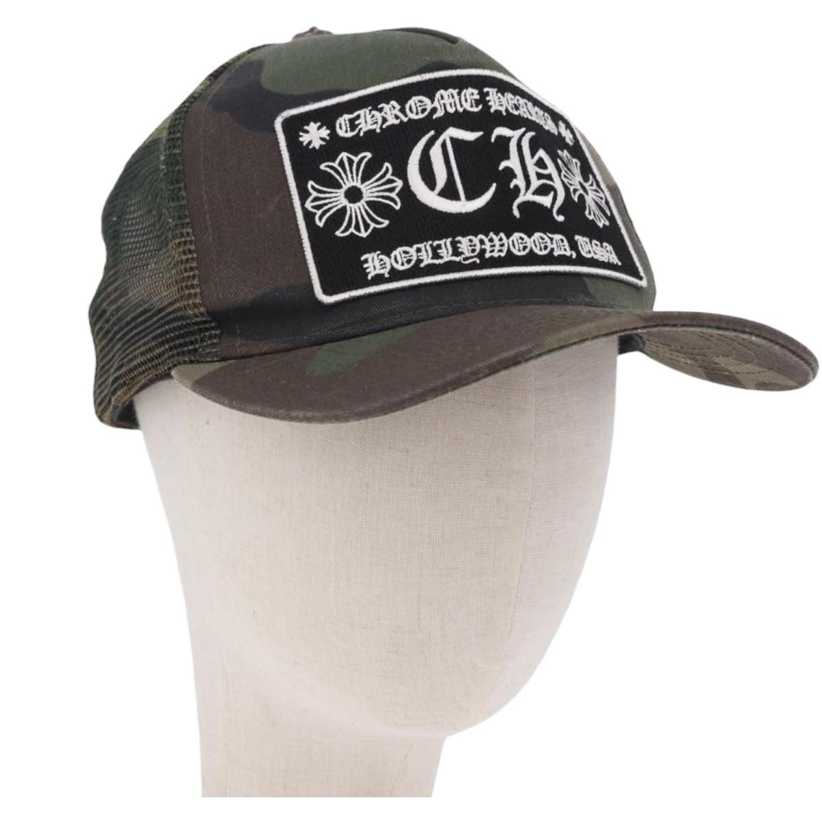Chrome Hearts Camouflage Cap Cotton Khaki Auth yk20876M