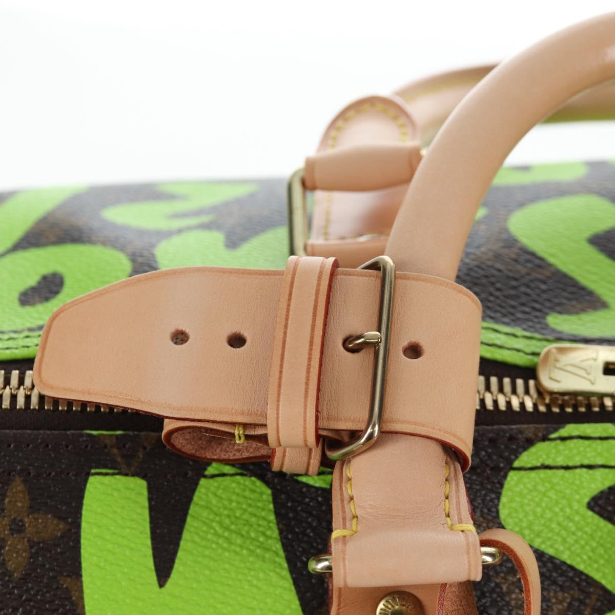 LOUIS VUITTON Graffiti Keepall 50 Boston Bag Vert M93700 LV Auth yk20877SM