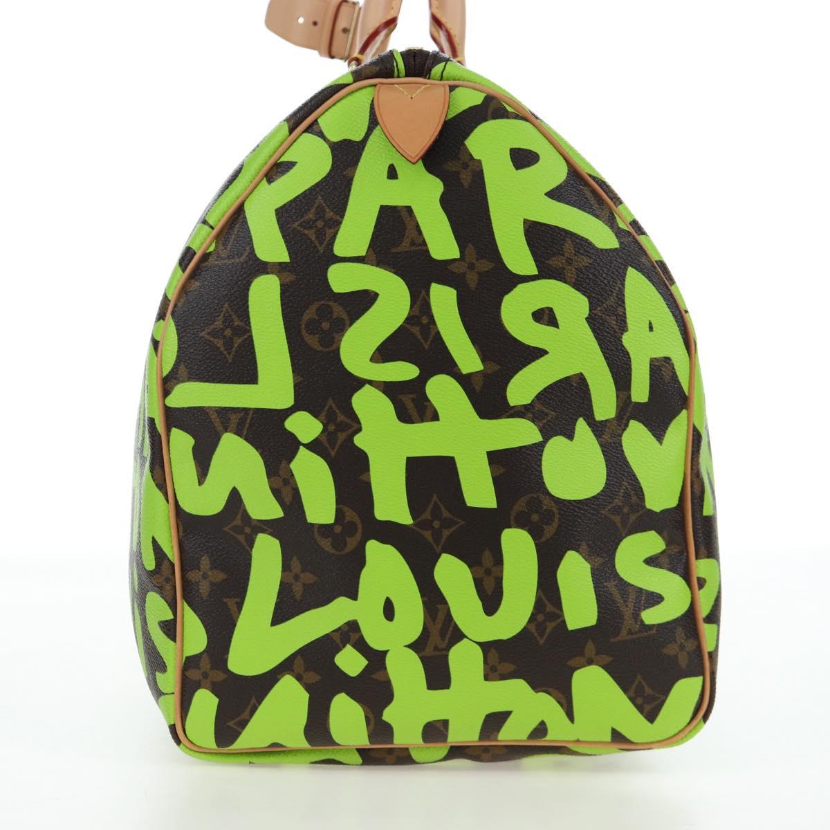 LOUIS VUITTON Graffiti Keepall 50 Boston Bag Vert M93700 LV Auth yk20877SM